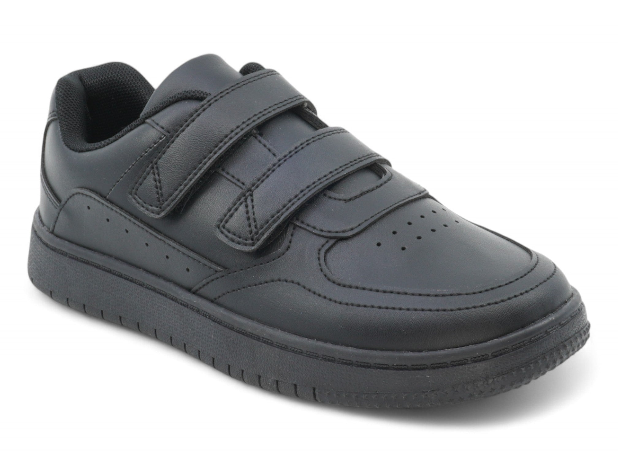 Kids' Black Double Velcro Sneaker