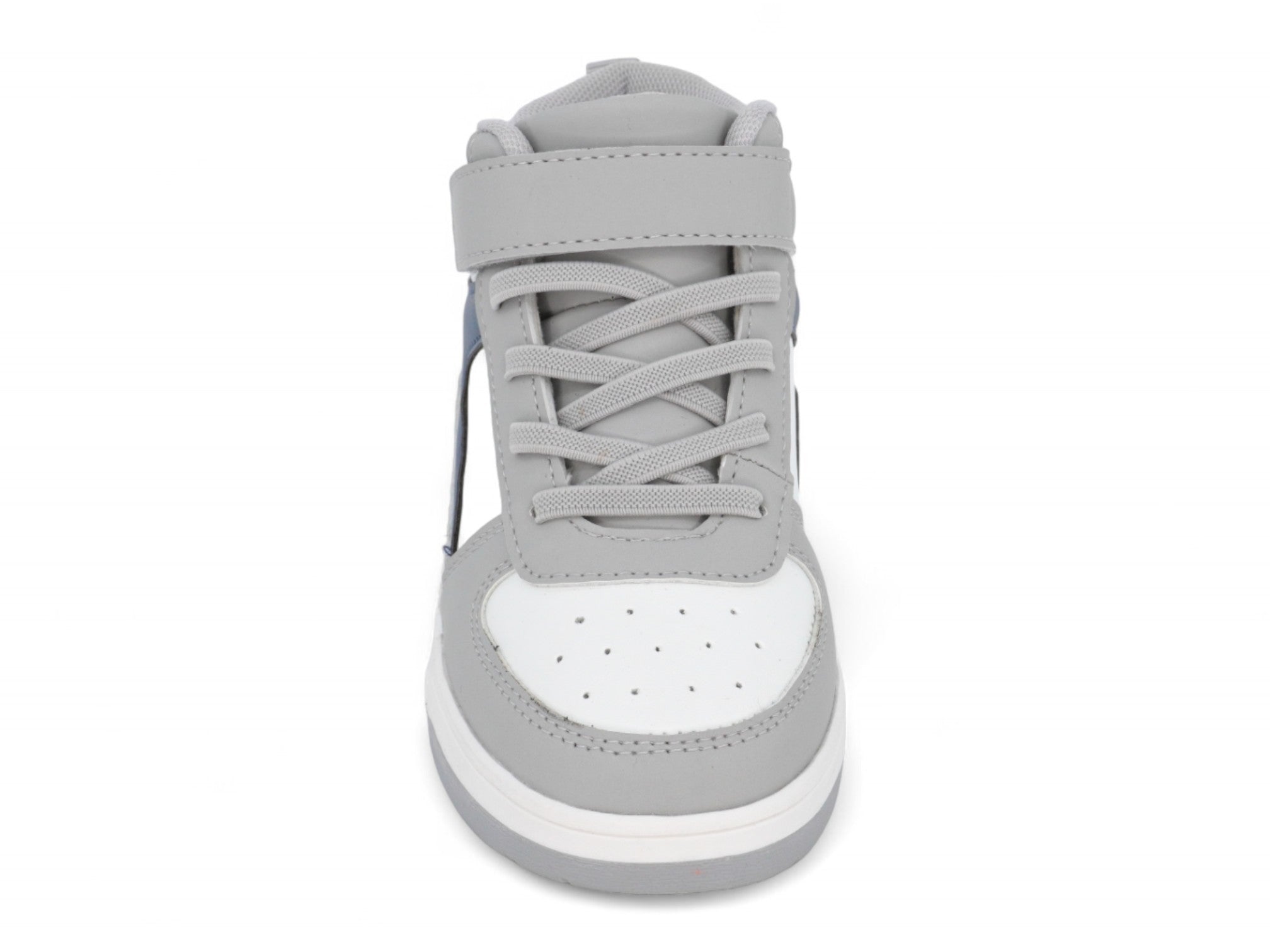 Toddler White & Blue Mid Top Sneaker