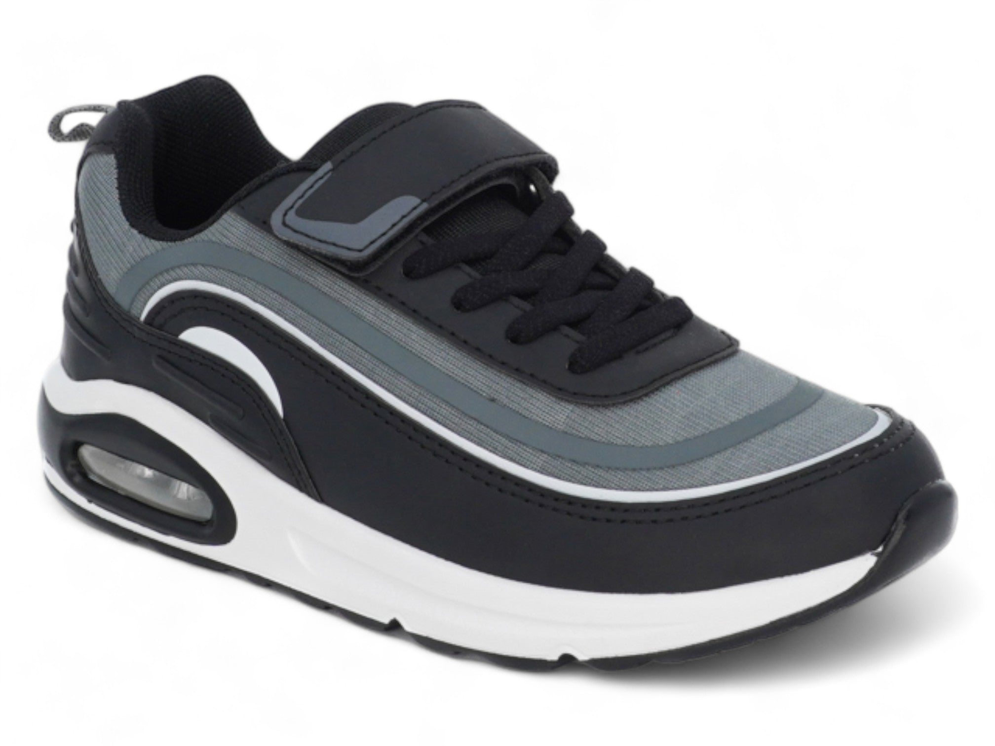 Boys' Black & Gray Bubble Sneaker