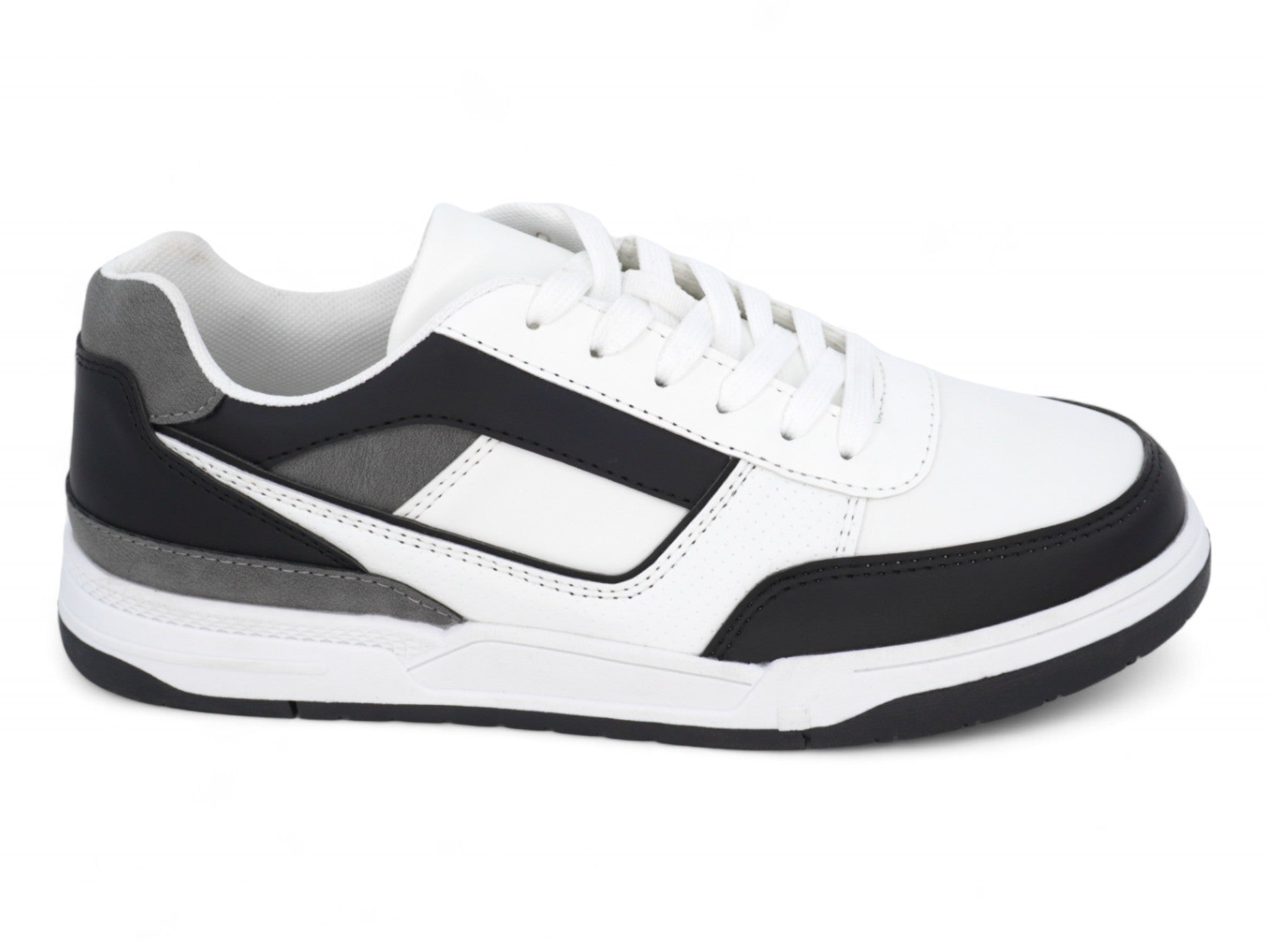 Boys' Black & Gray Low Top Court Sneaker