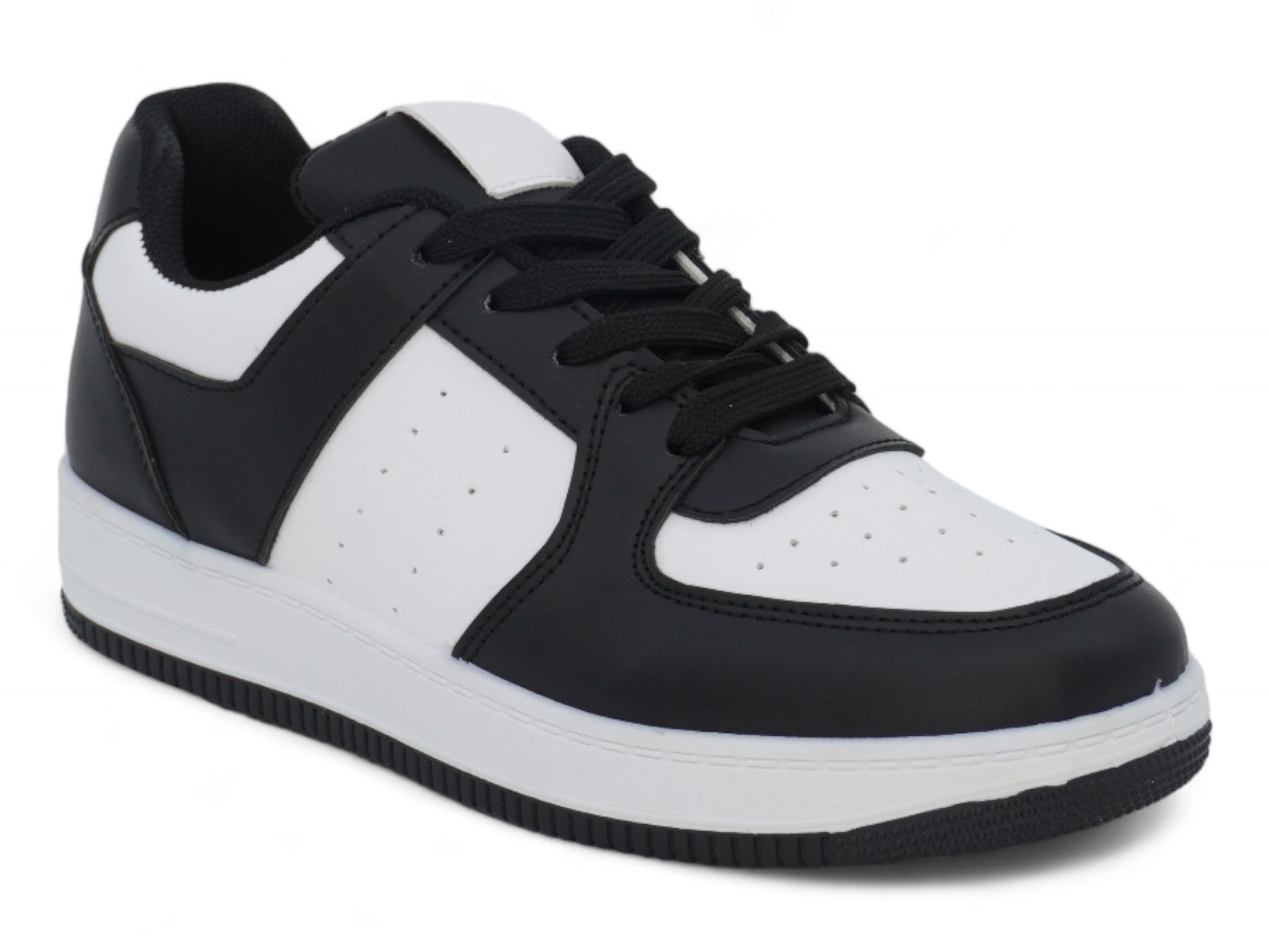 Boys' Black & White Low Top Court Sneaker
