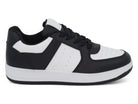 Boys' Black & White Low Top Court Sneaker