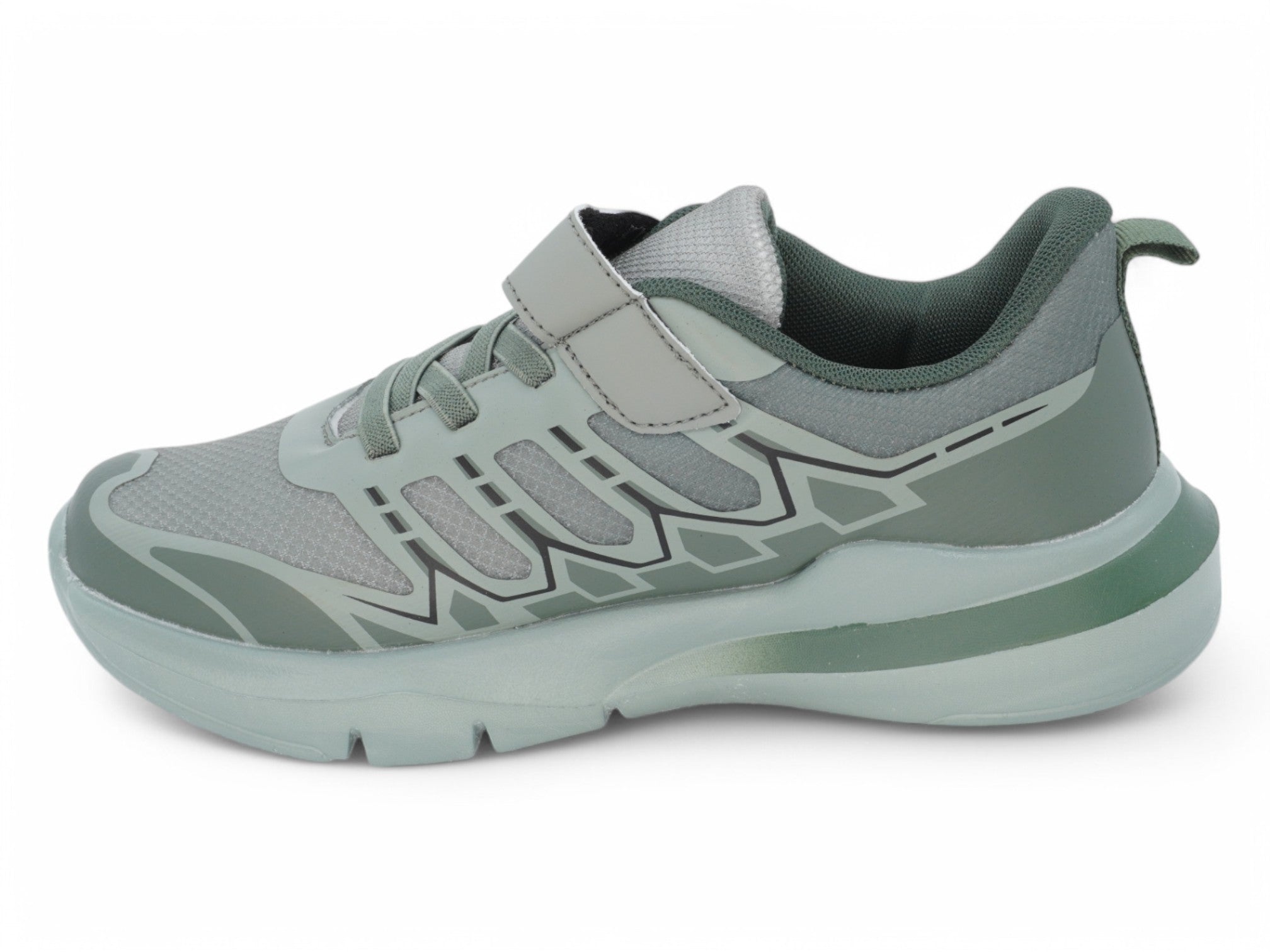 Boys' Two-Tone Green Jogger Sneaker