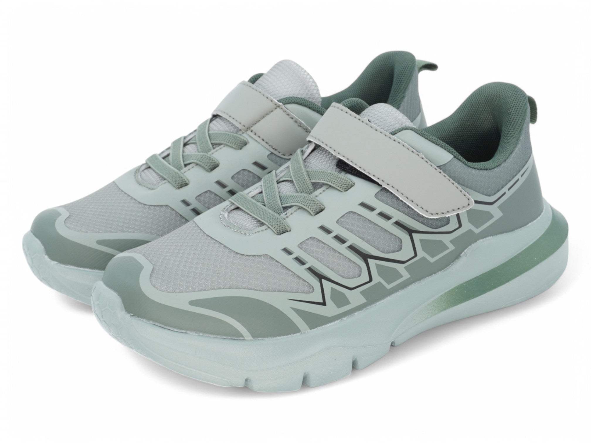 Boys' Two-Tone Green Jogger Sneaker