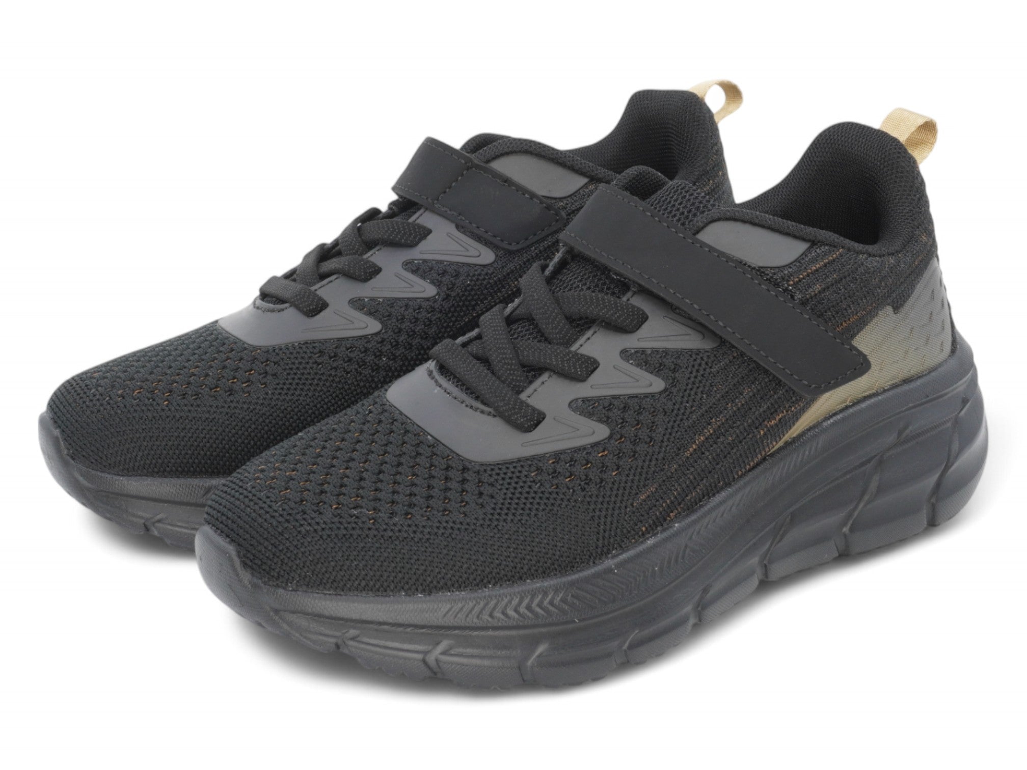 Boys' Black & Tan Flyknit Jogger Sneaker