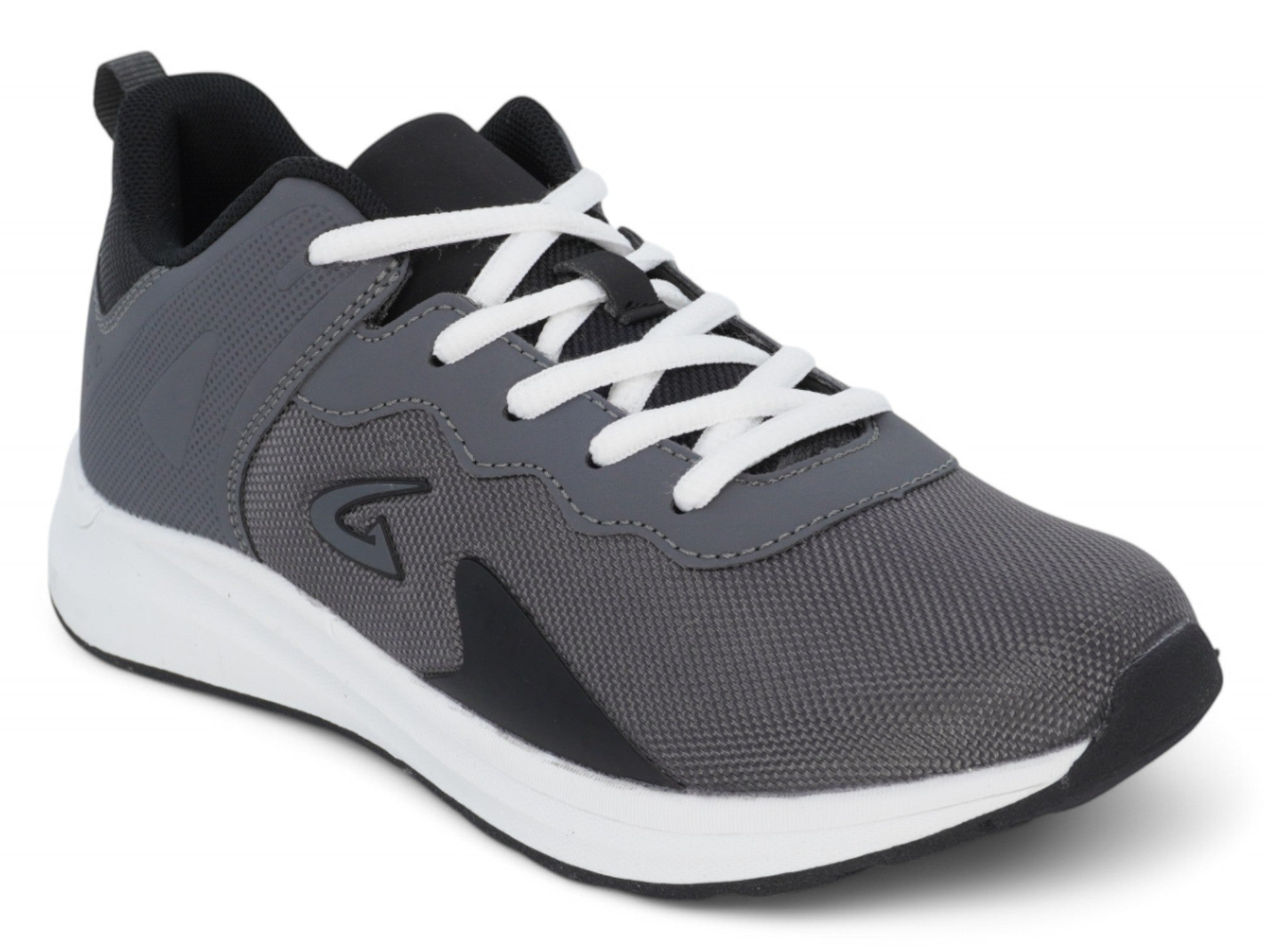 Boys' Gray & White Lace Up Sneaker