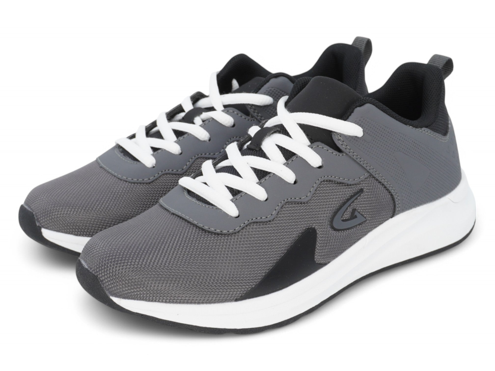 Boys' Gray & White Lace Up Sneaker