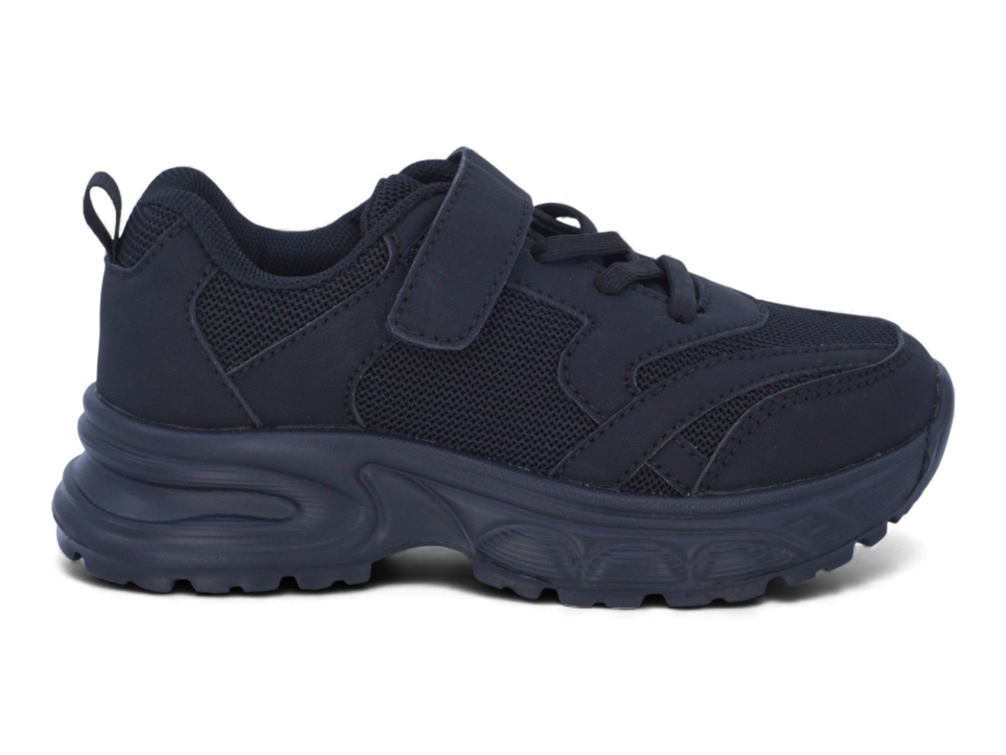 Boys' Triple Black Mesh Sneaker
