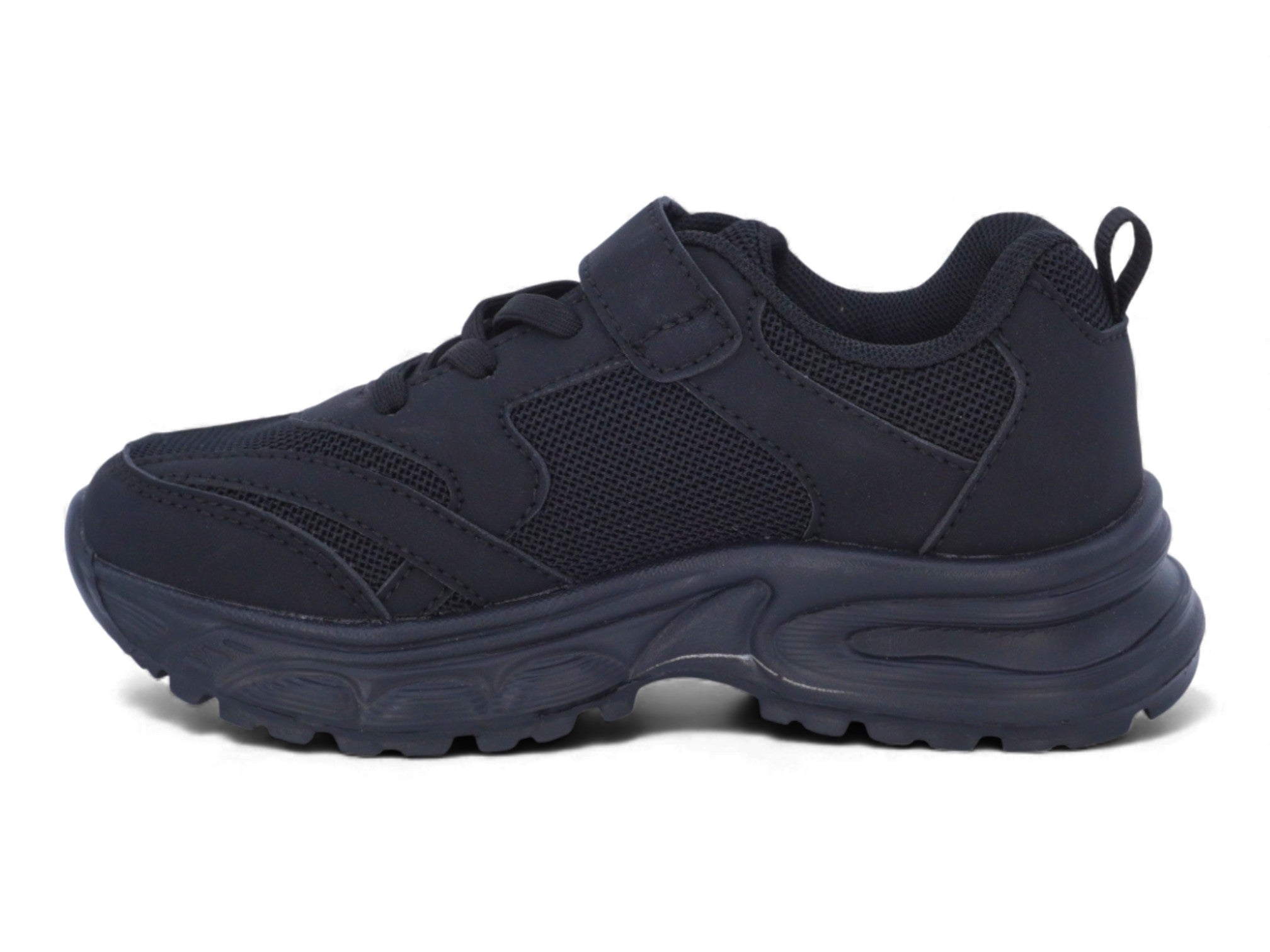 Boys' Triple Black Mesh Sneaker