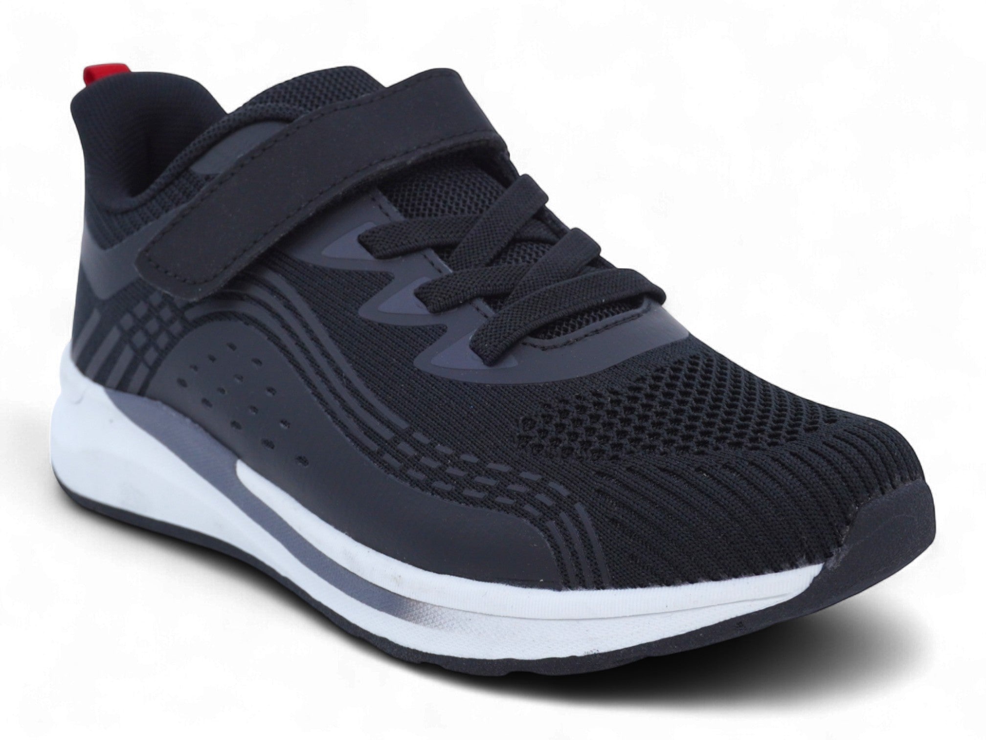 Boys' Black & Red Athletic Sneaker