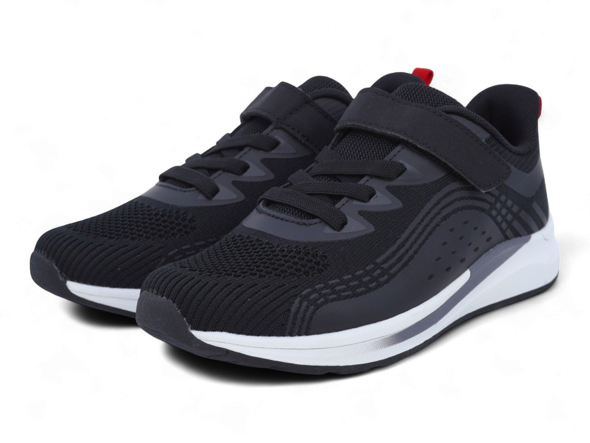 Boys' Black & Red Athletic Sneaker