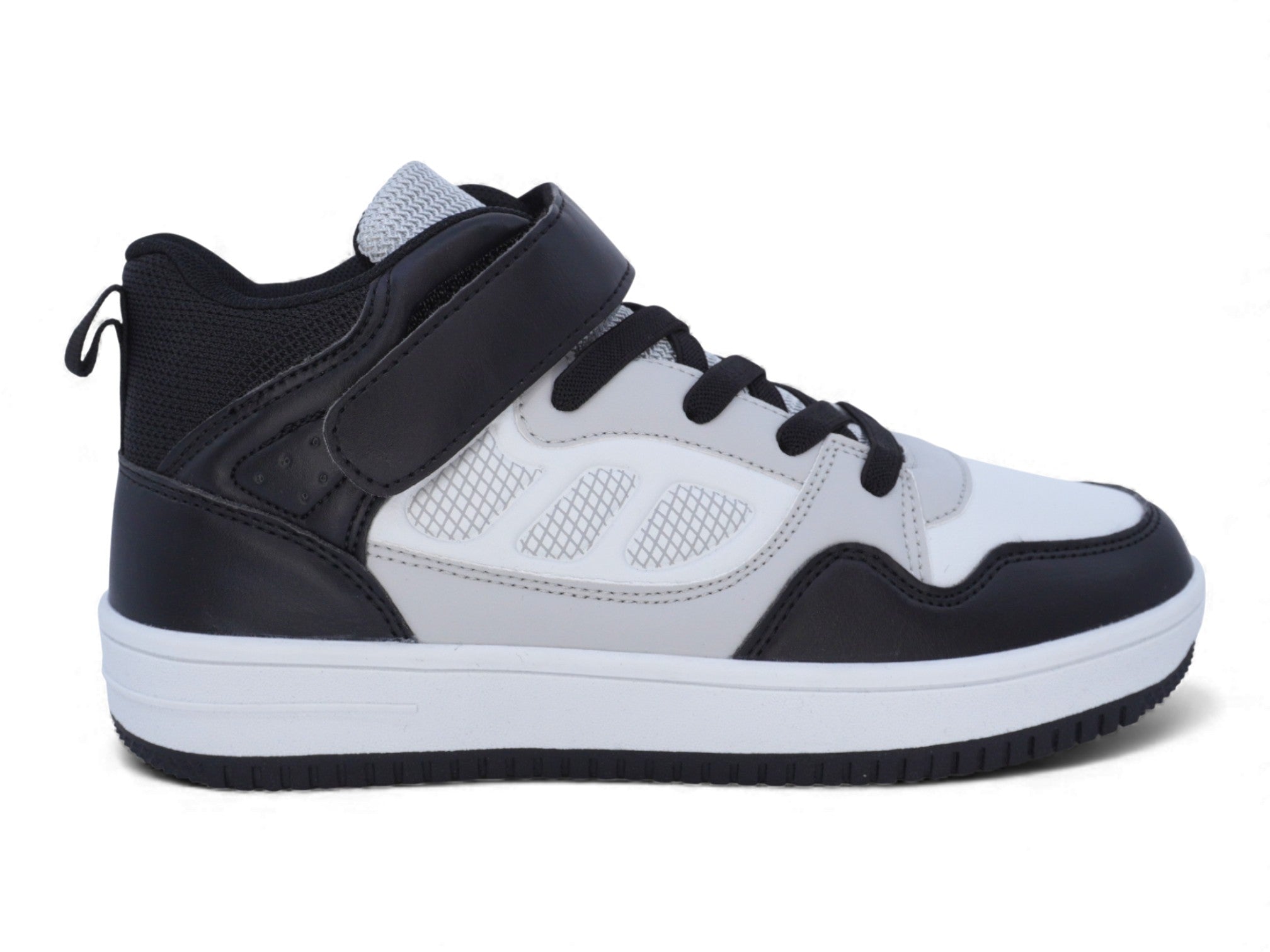 Boys' Black & White High Top Sports Sneaker