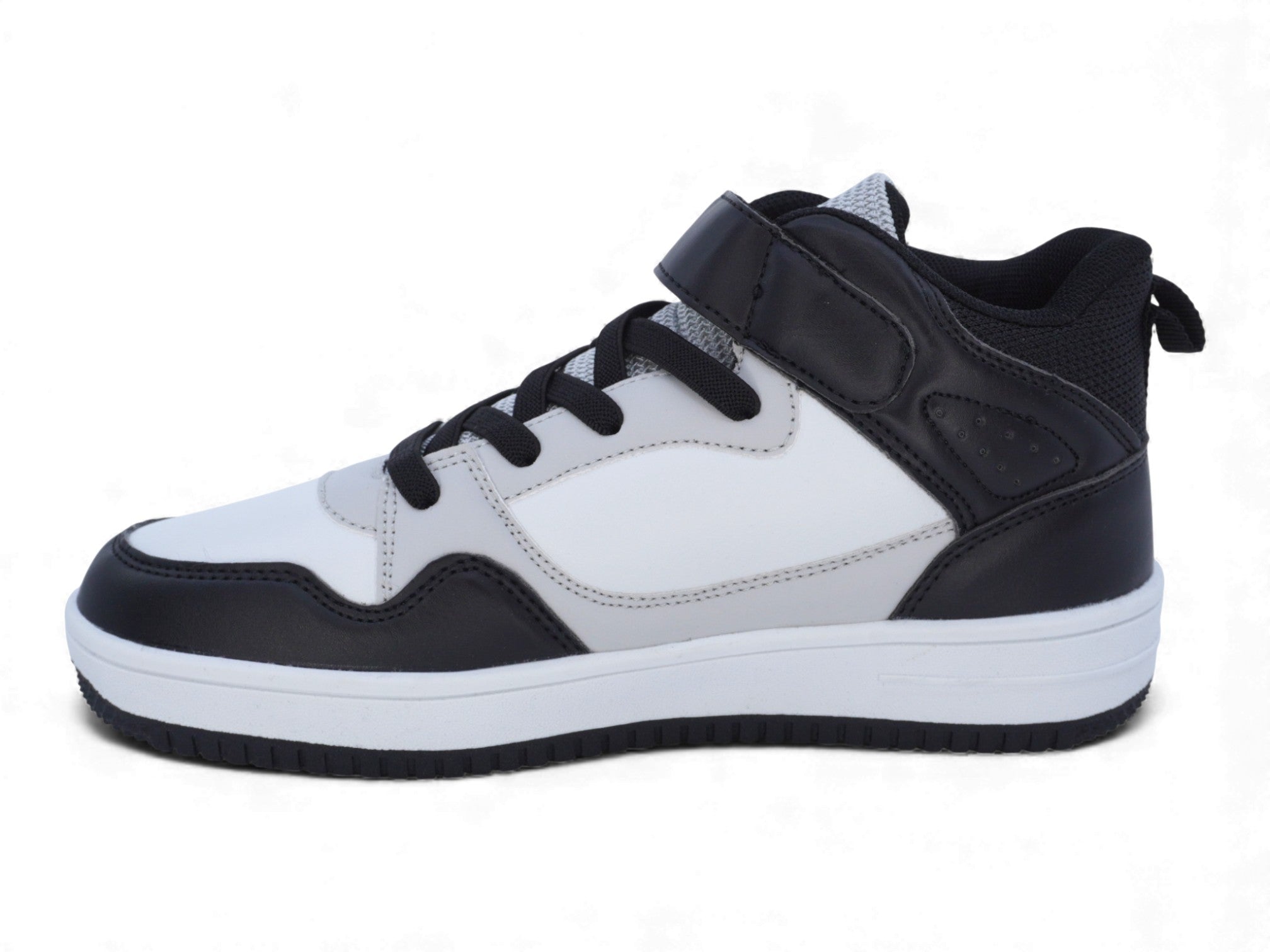 Boys' Black & White High Top Sports Sneaker