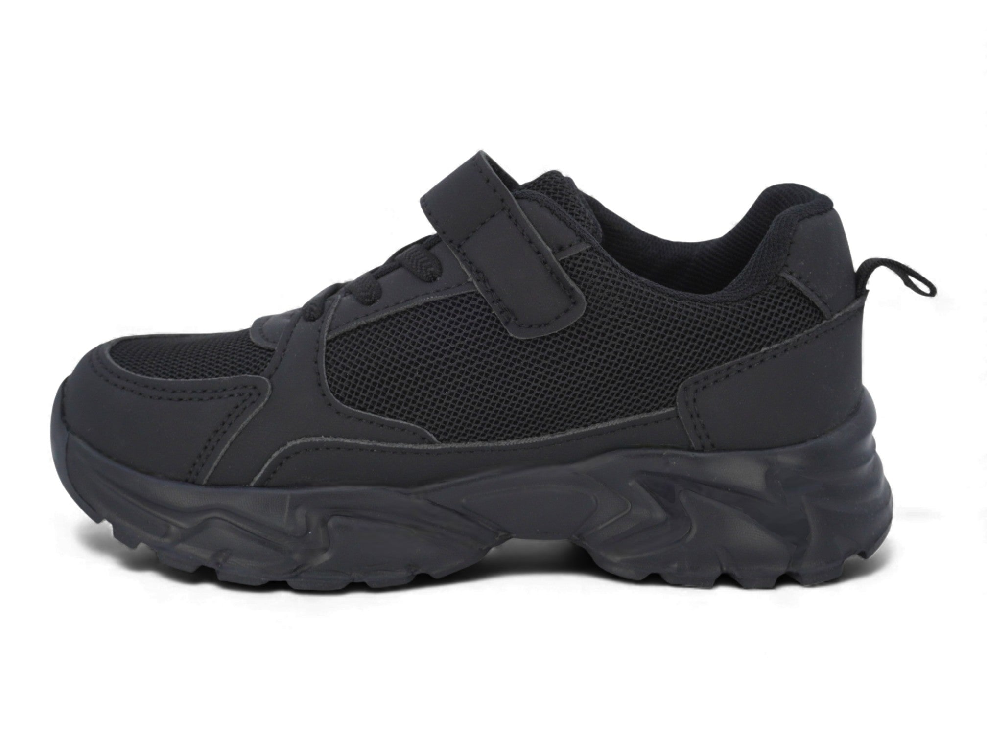 Boys' Black Light Weight Mesh Sneaker