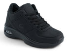 Women's Black Vegan Leather Bubble Non Slip Sneaker