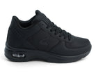 Women's Black Vegan Leather Bubble Non Slip Sneaker