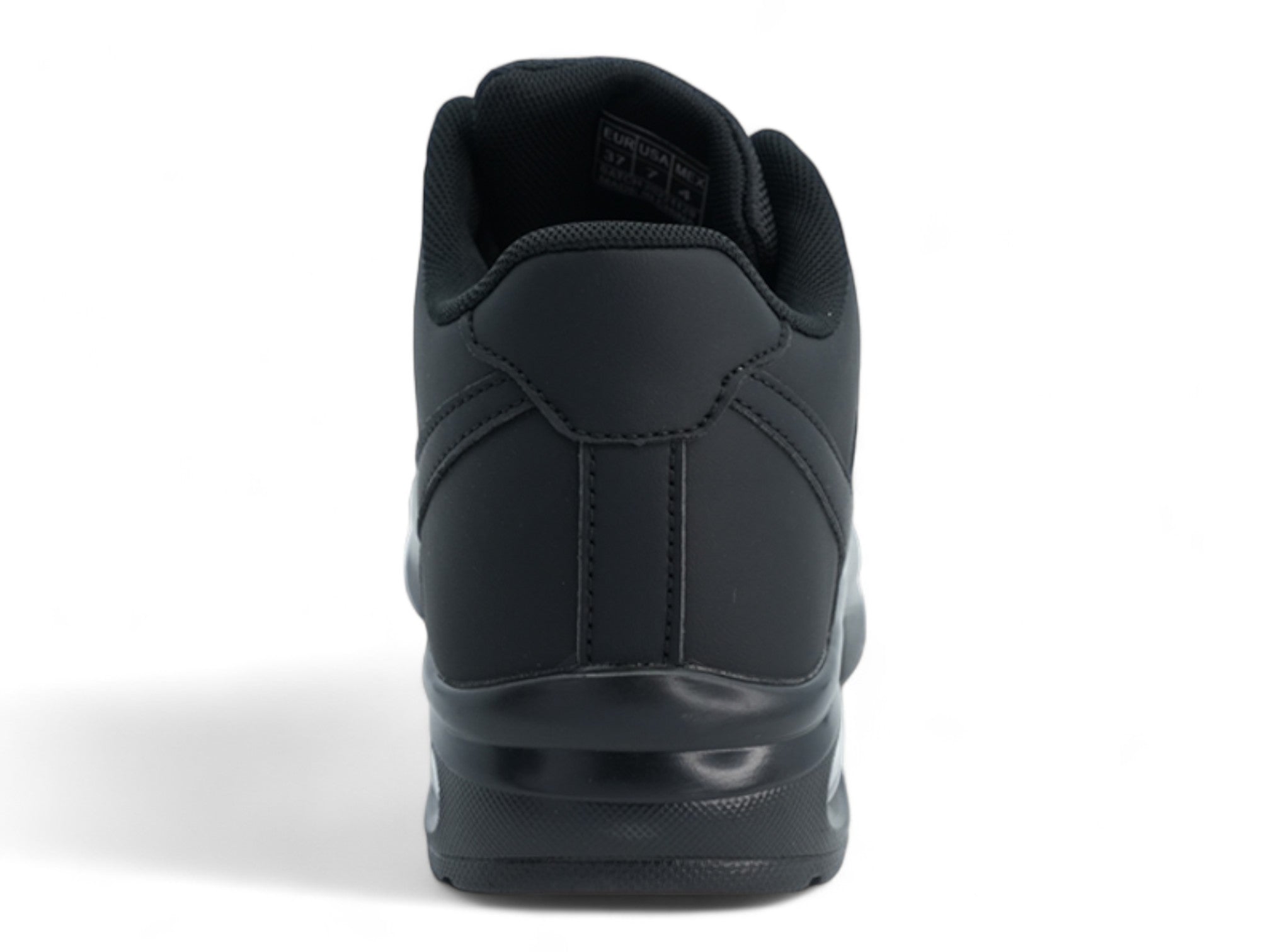 Women's Black Vegan Leather Bubble Non Slip Sneaker
