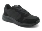 Women's Black Faux Suede & Lycra Non Slip Sneaker
