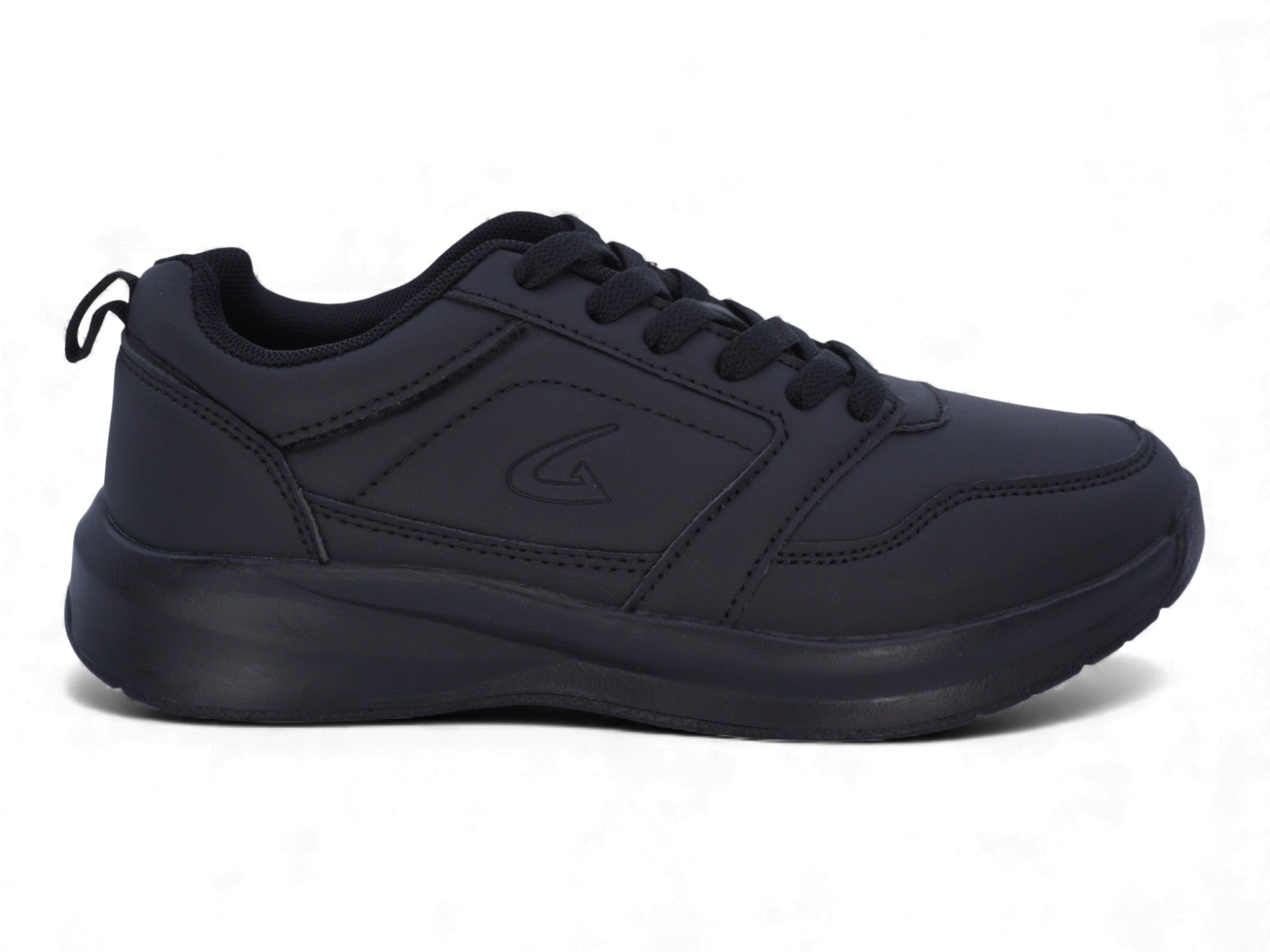 Women's Black Vegan Leather 2.0 Non Slip Sneaker