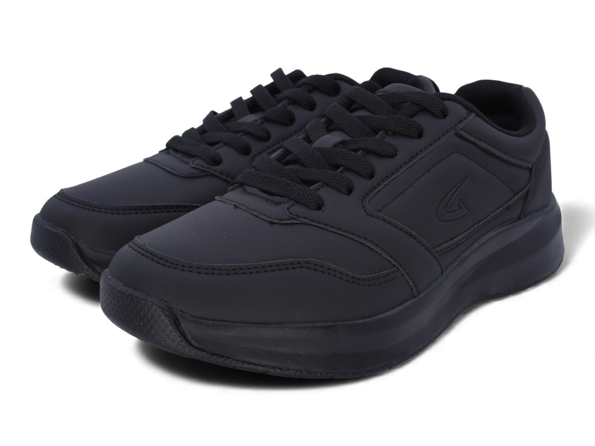 Women's Black Vegan Leather 2.0 Non Slip Sneaker