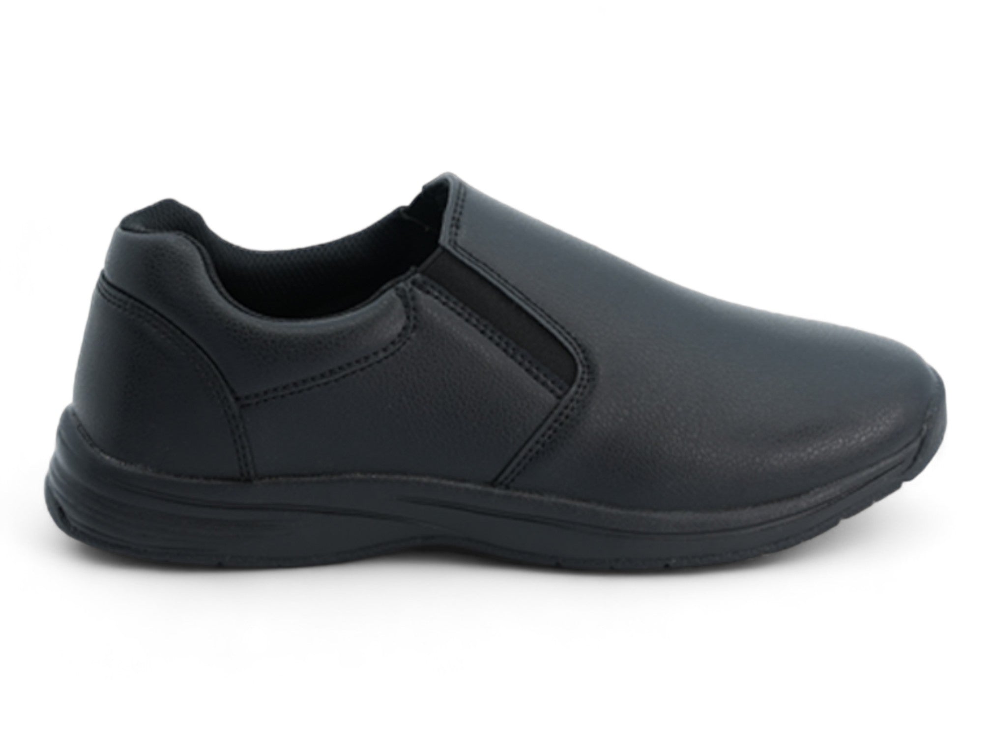 Men`s Black Laceless Non Slip Shoes – Fabco Shoes