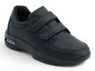 Mens' Black Vegan Leather Velcro Bubble Non Slip