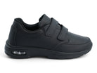 Mens' Black Vegan Leather Velcro Bubble Non Slip