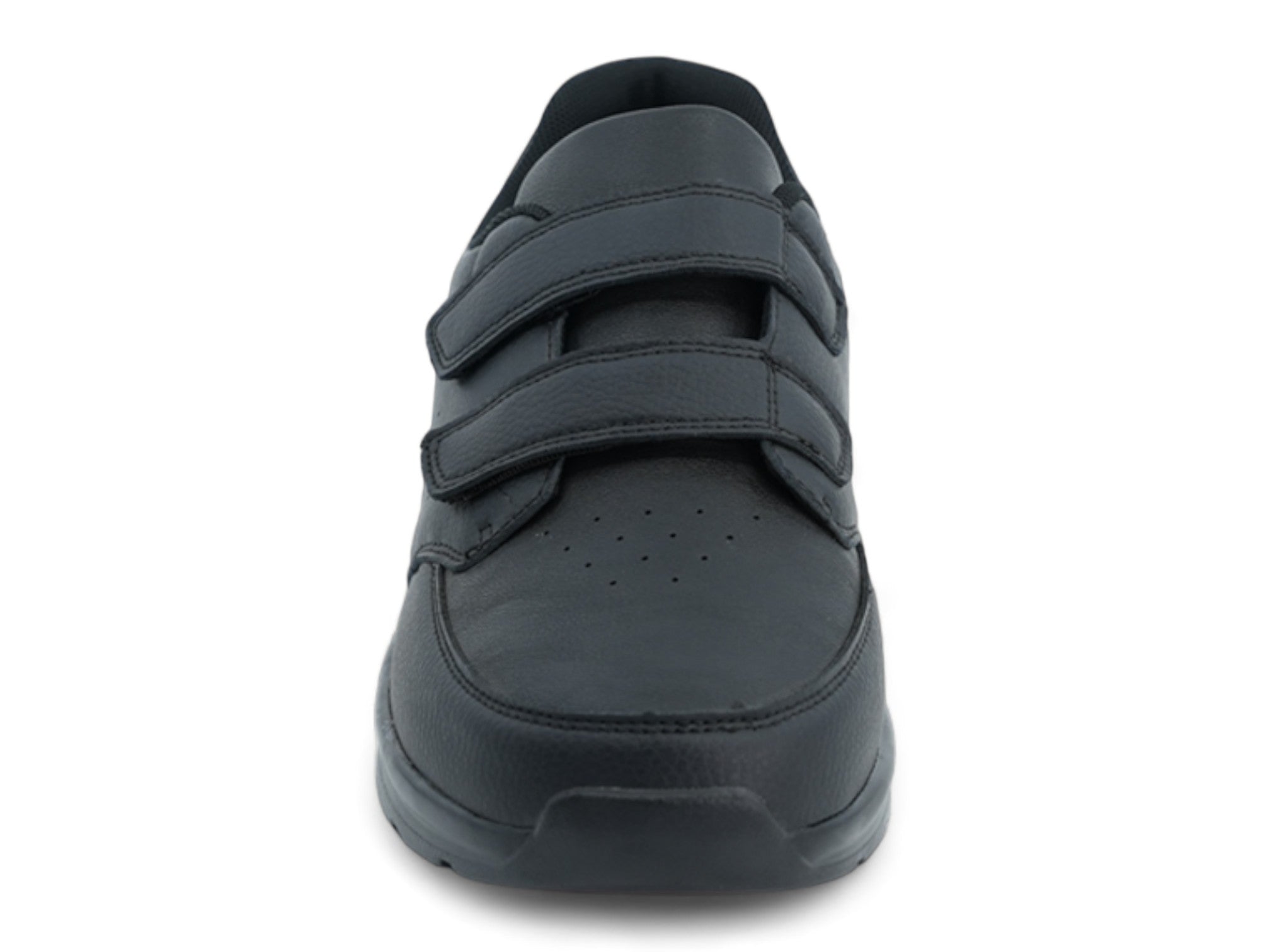 Mens' Black Vegan Leather Velcro Bubble Non Slip