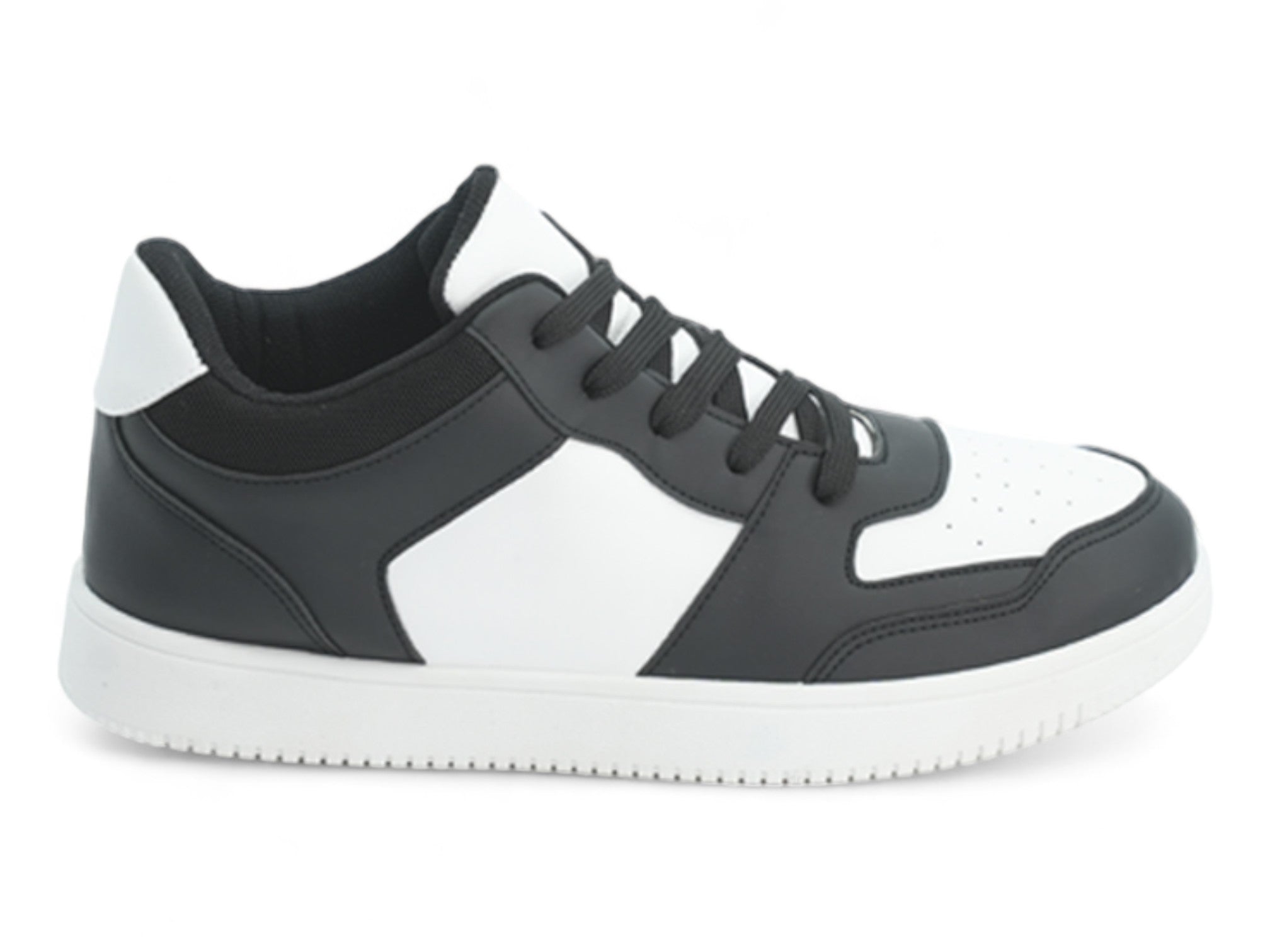 Men's Black & White Mid Top Sneaker