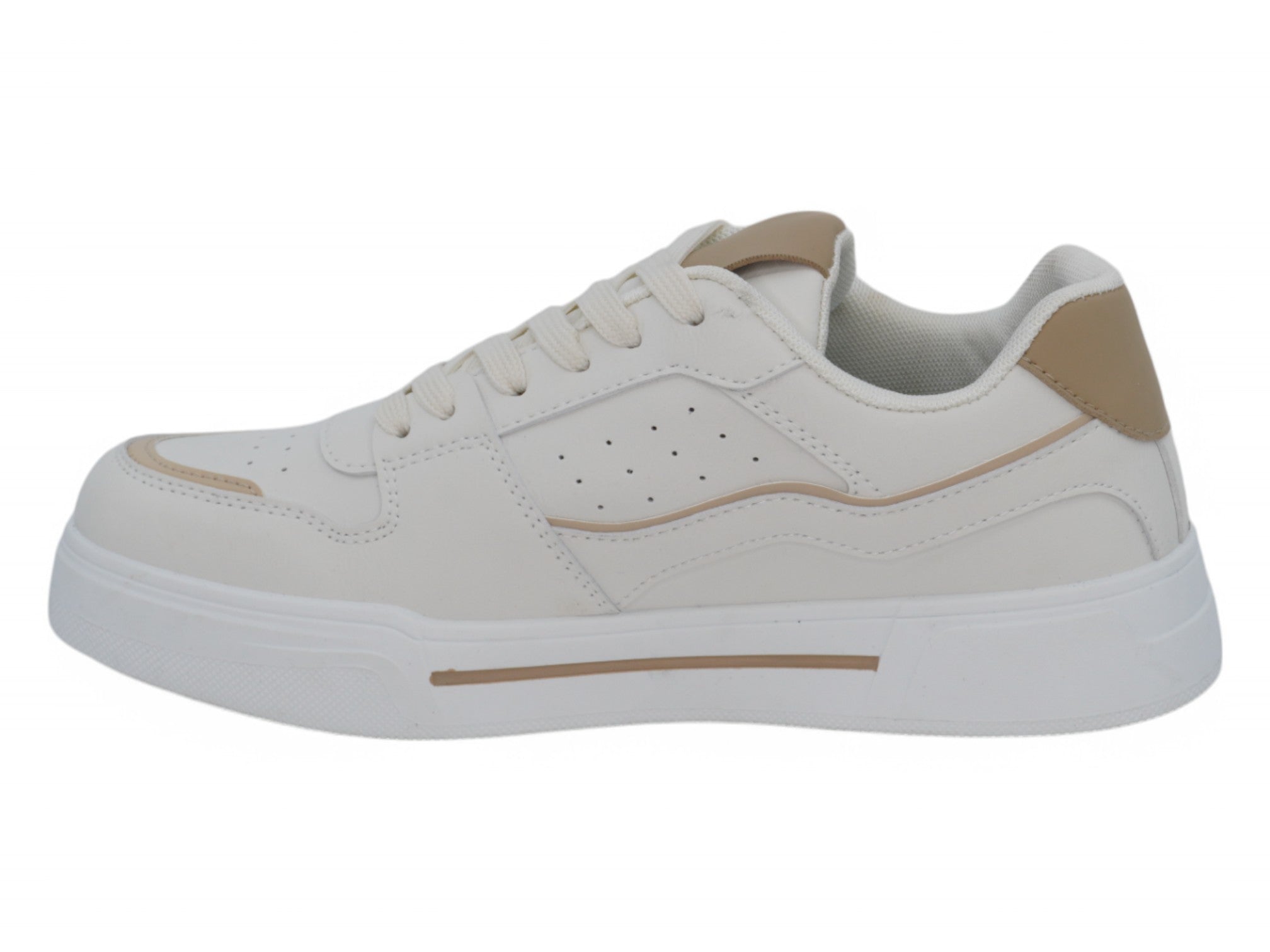 Men's White & Tan Courtside Sneaker