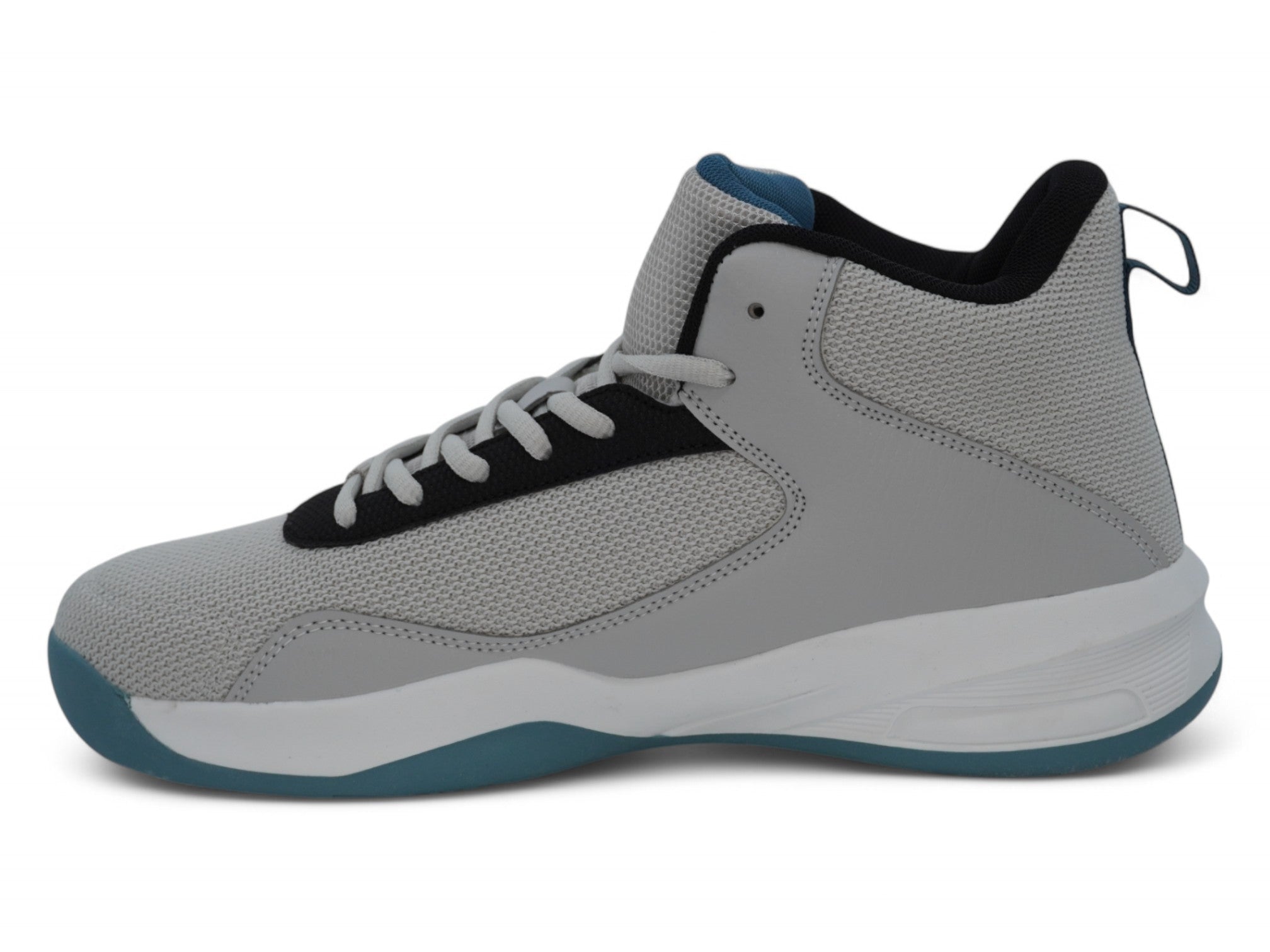 Men's Gray and Blue High Top Sneaker