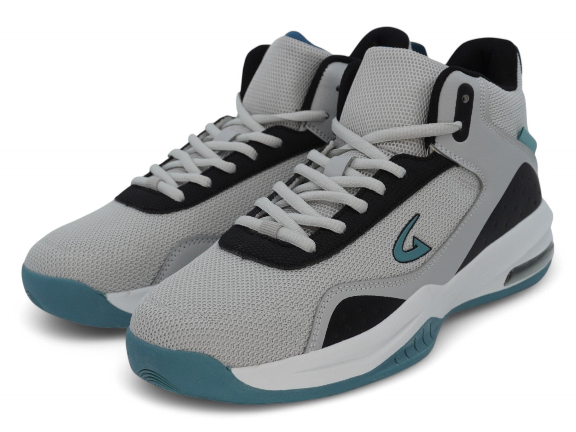 Men's Gray and Blue High Top Sneaker