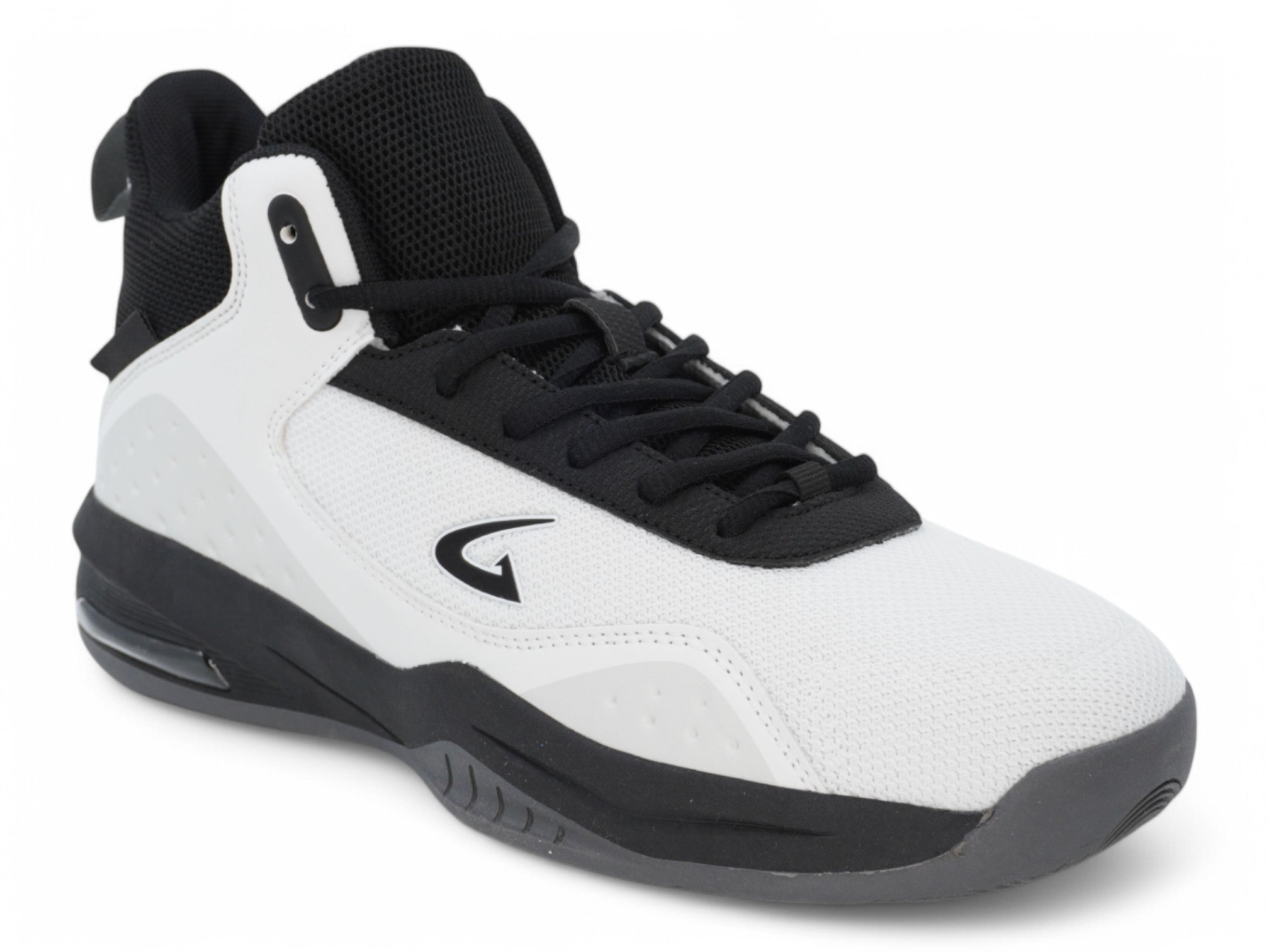 Men's White and Black High Top Sneaker