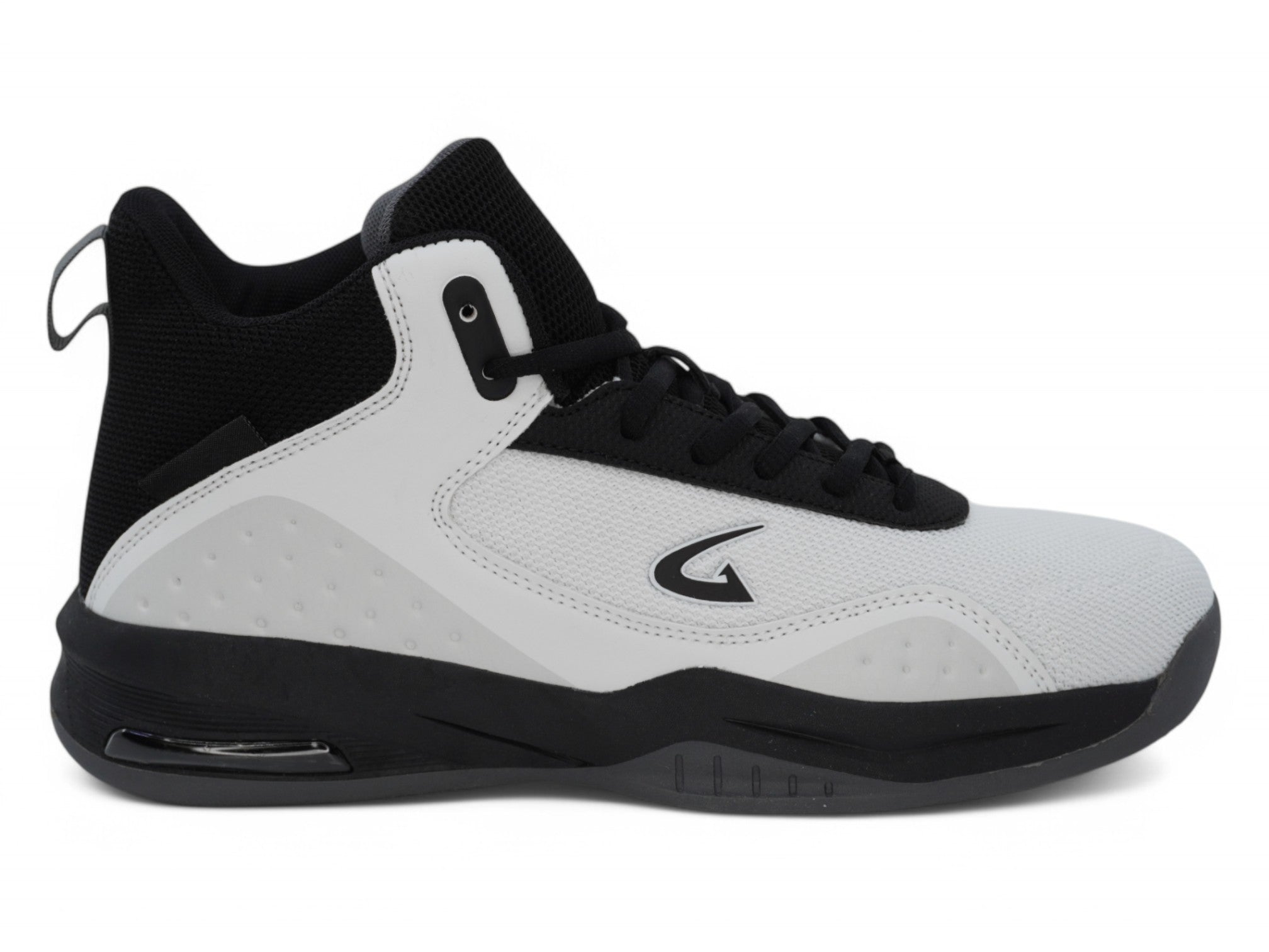 Men's White and Black High Top Sneaker
