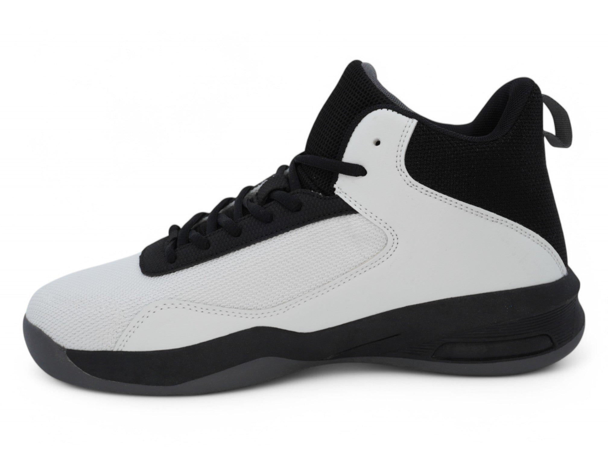 Men's White and Black High Top Sneaker