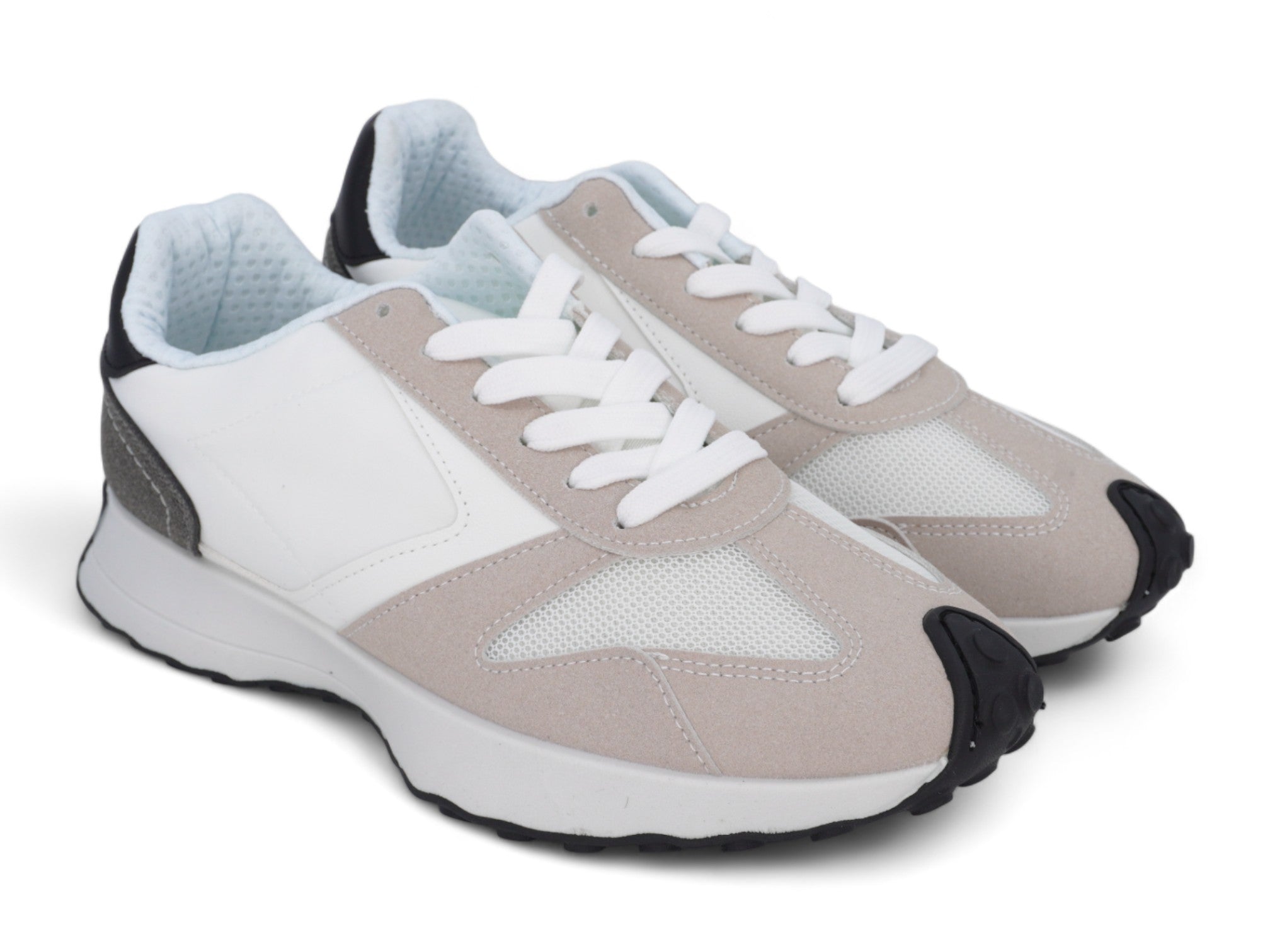 Men's White & Tan & Black Platform Sneaker