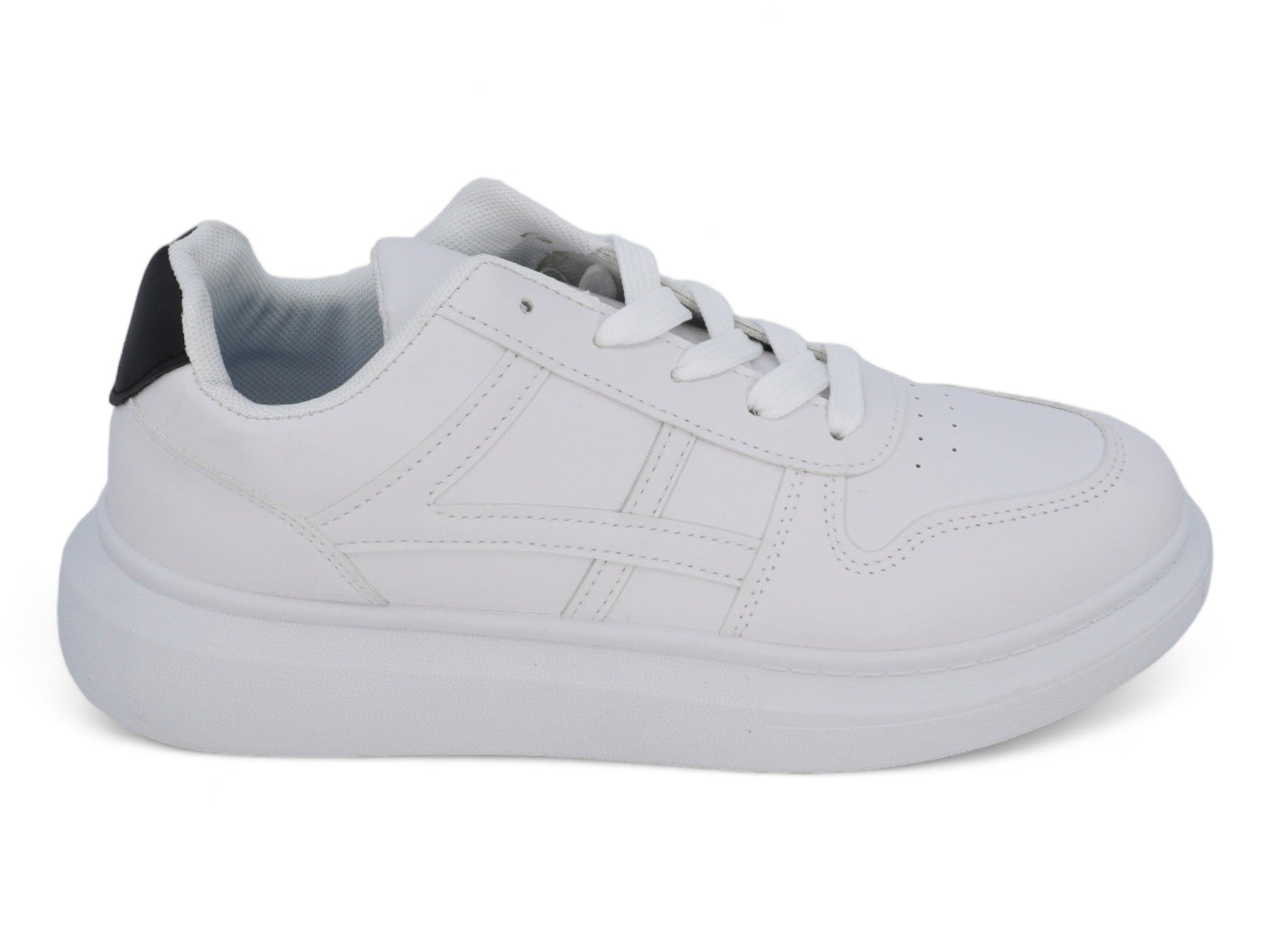 Men's White Black Platform Sneaker