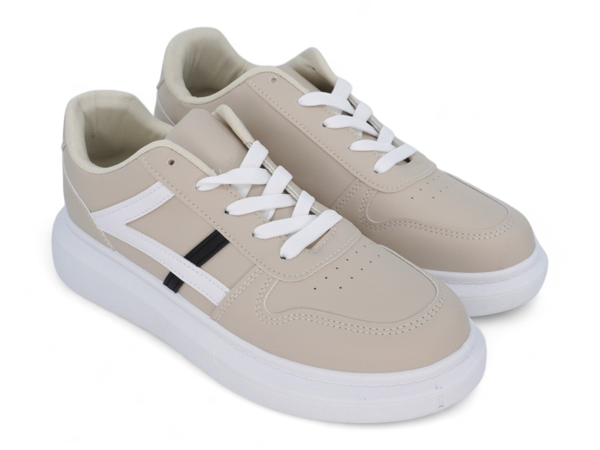 Men's Gray & Black & White Platform Sneaker