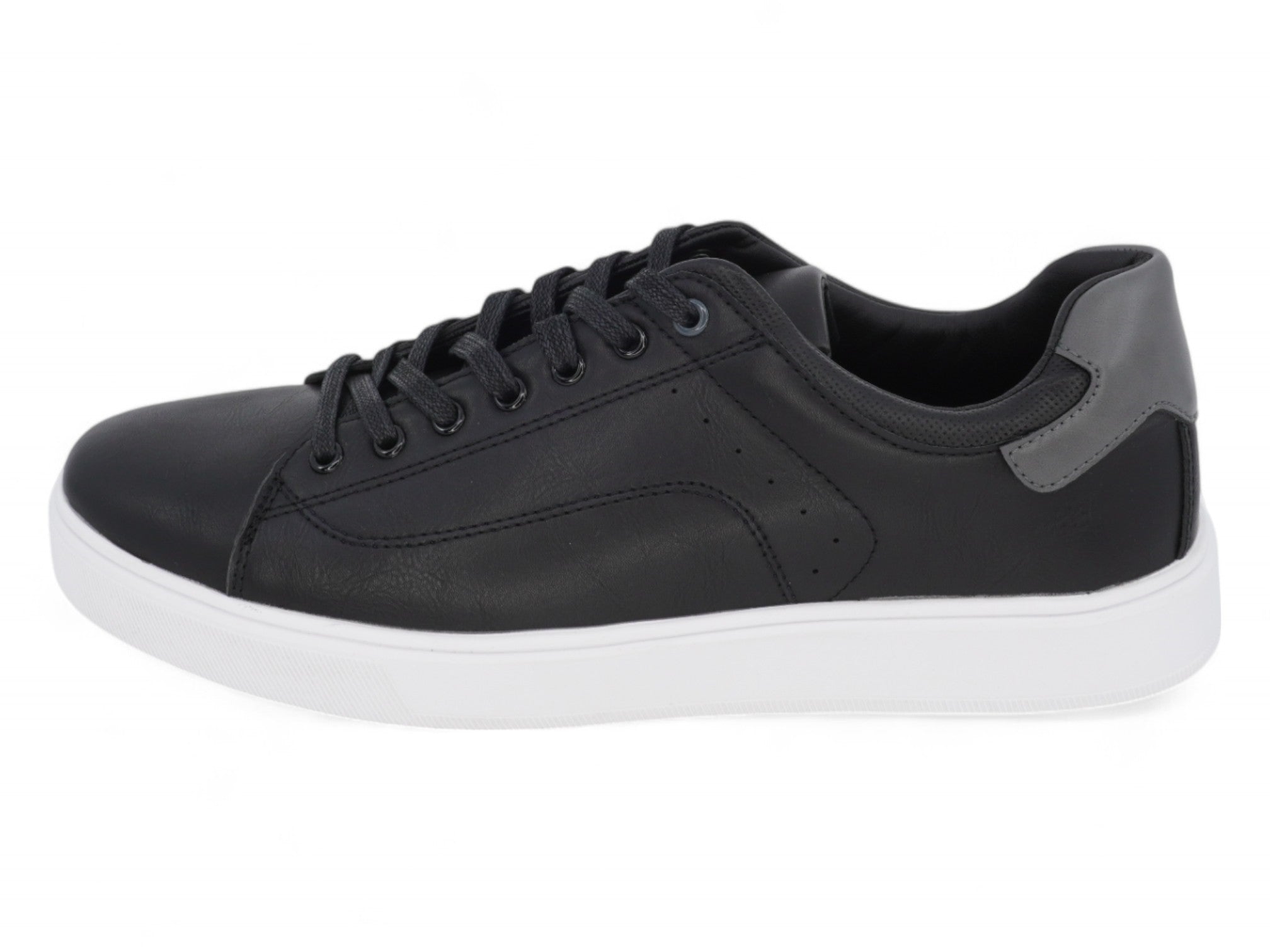 Men's Black Vegan Leather Courtside Sneaker