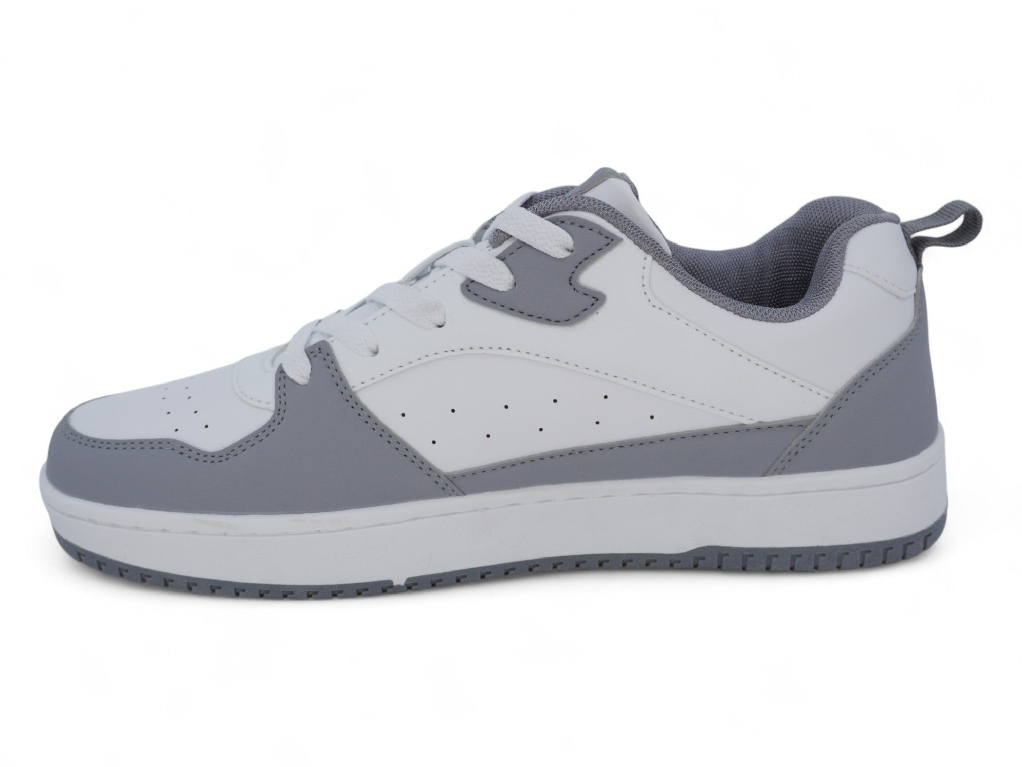 Men's Gray White Court Sneaker