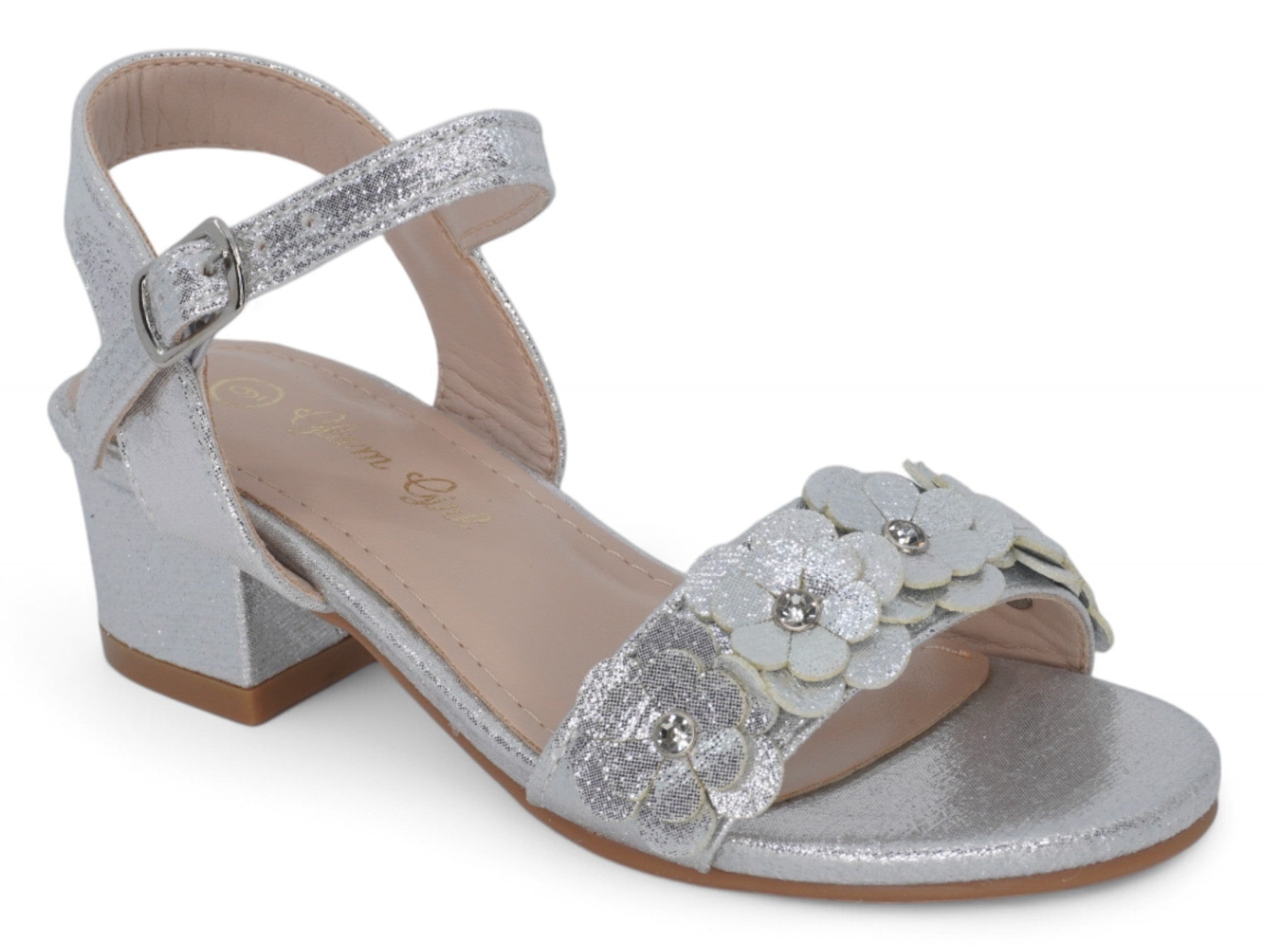 Girls' Silver Flor Pump