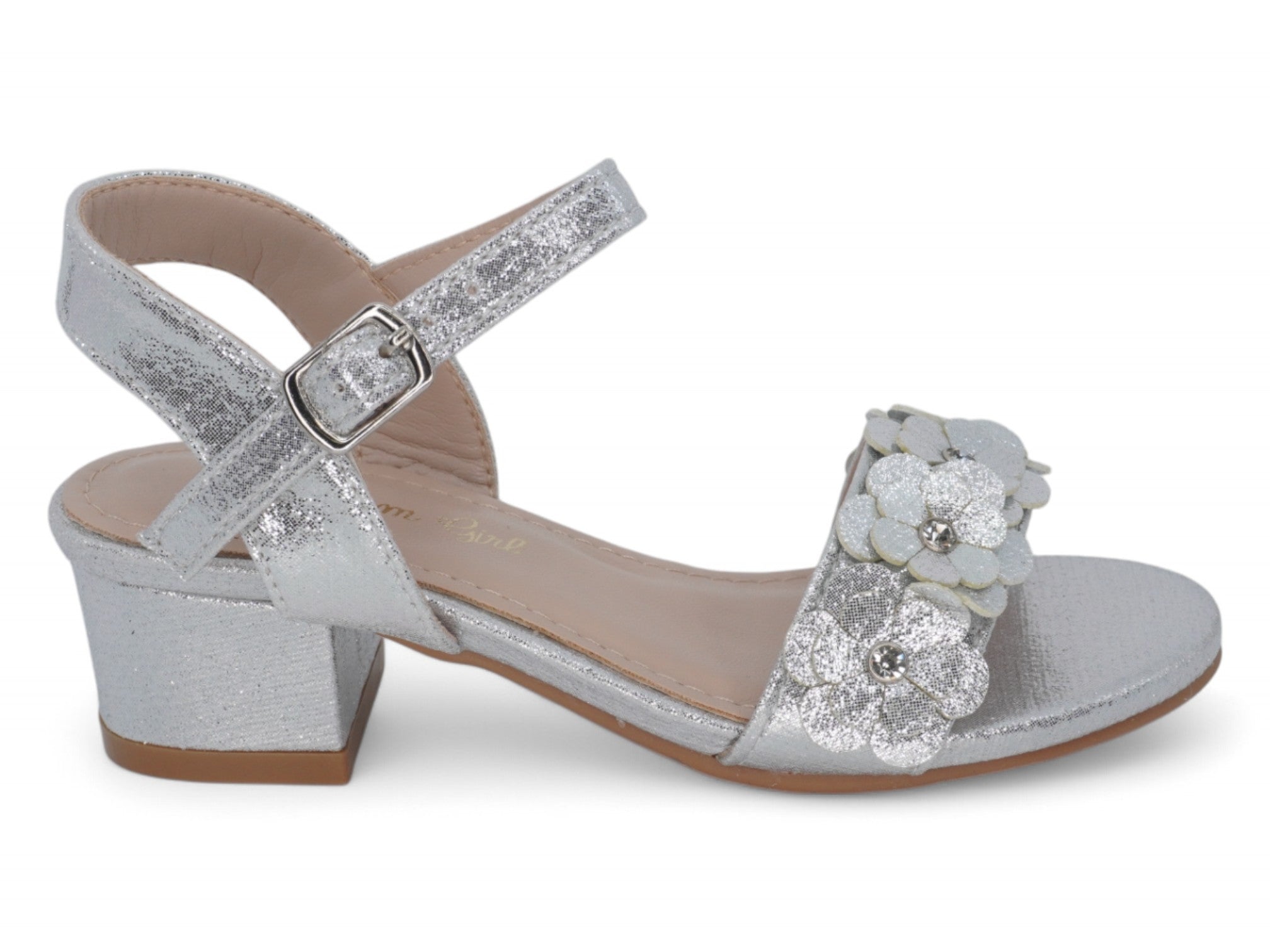 Girls' Silver Flor Pump