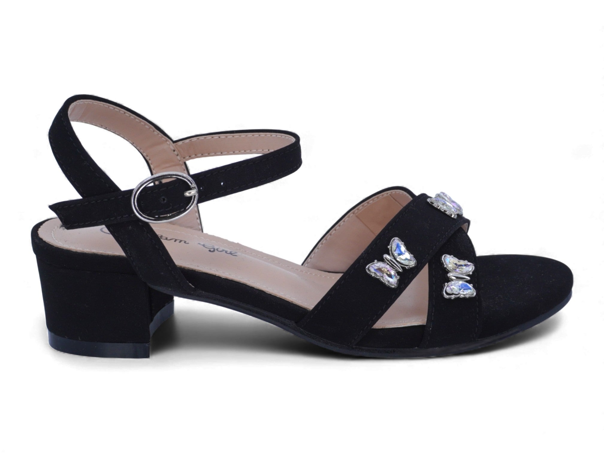 Girls' Black Butterfly Heel