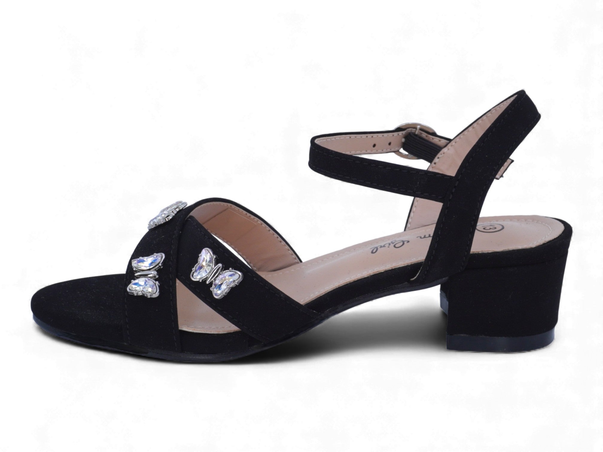 Girls' Black Butterfly Heel