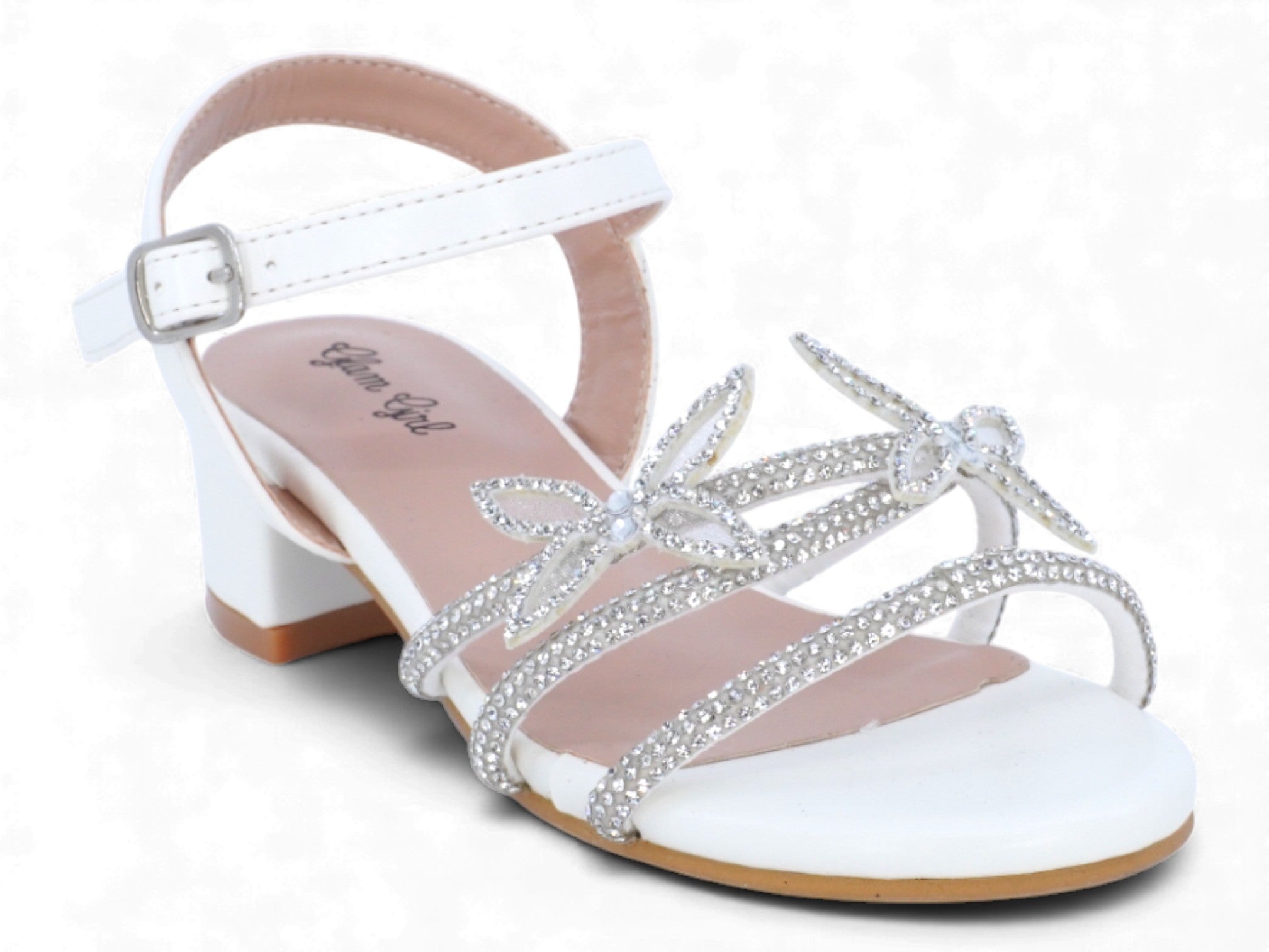 Girls' White Emilia Heel