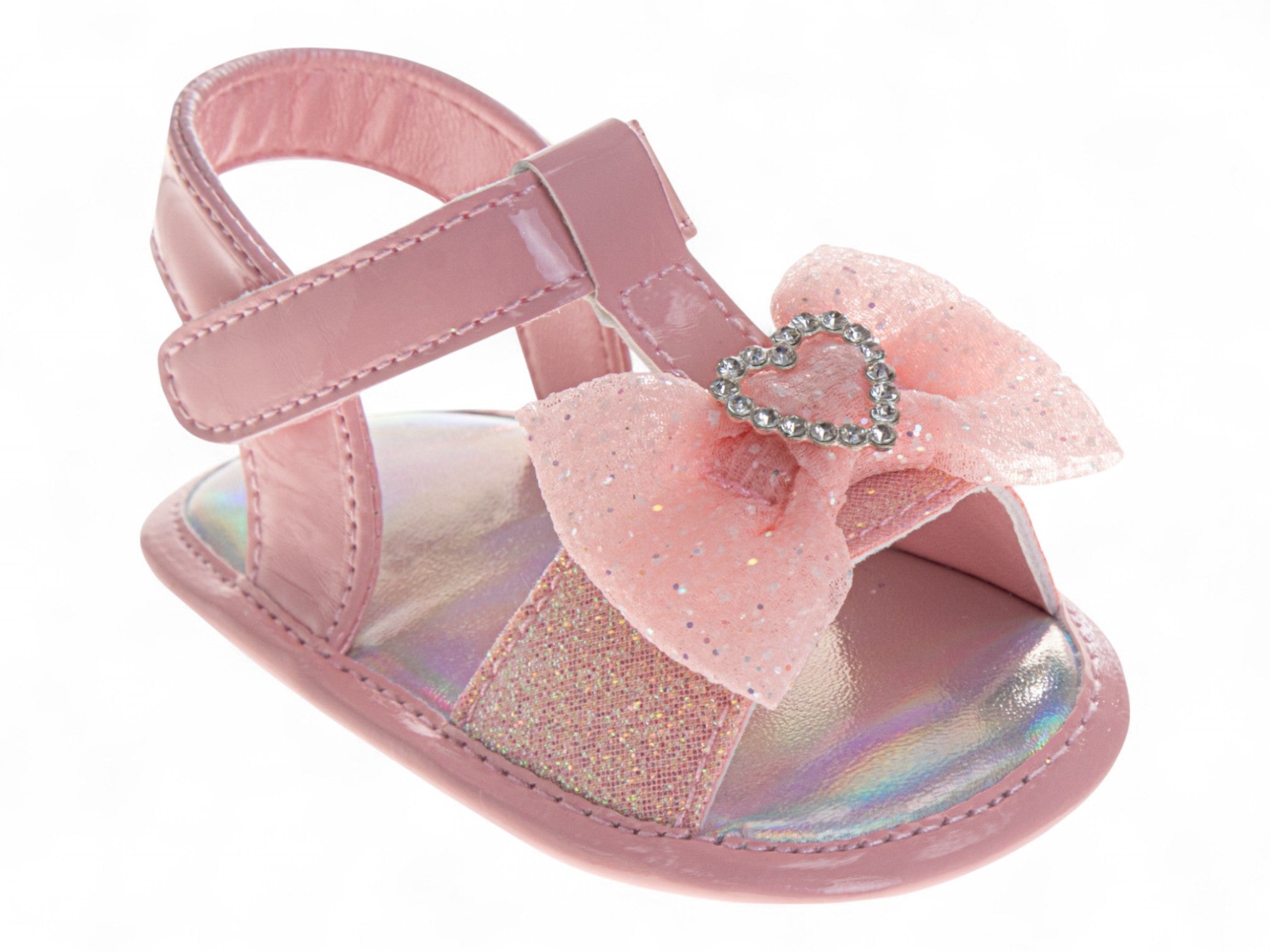Infants Pink Bow Soft Sole Sandal