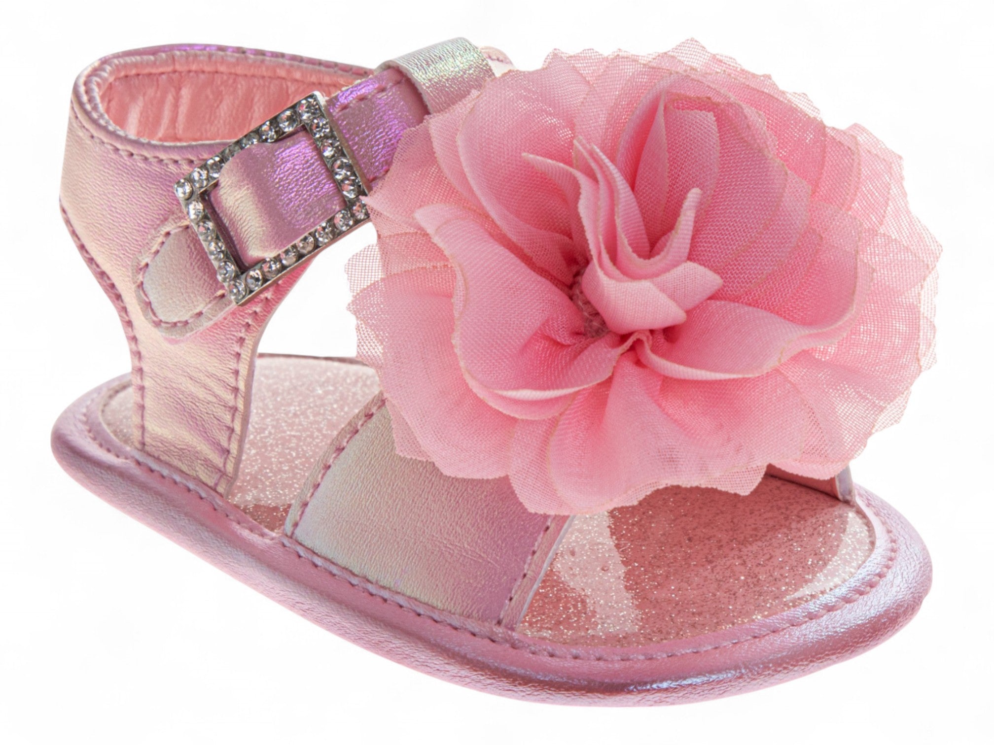 Infants Pink Flower Soft Sole Sandal