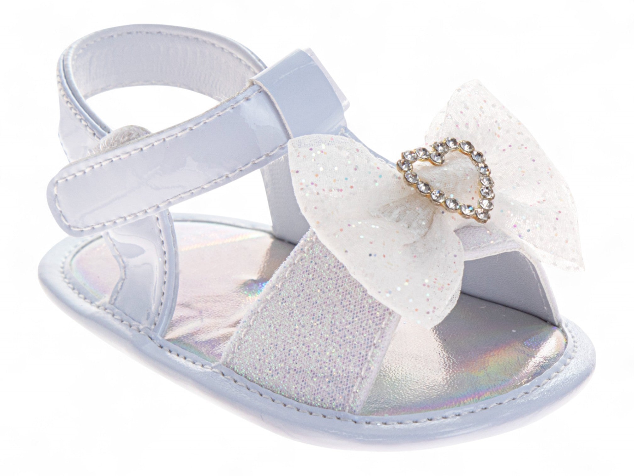Infants White Bow Soft Sole Sandal
