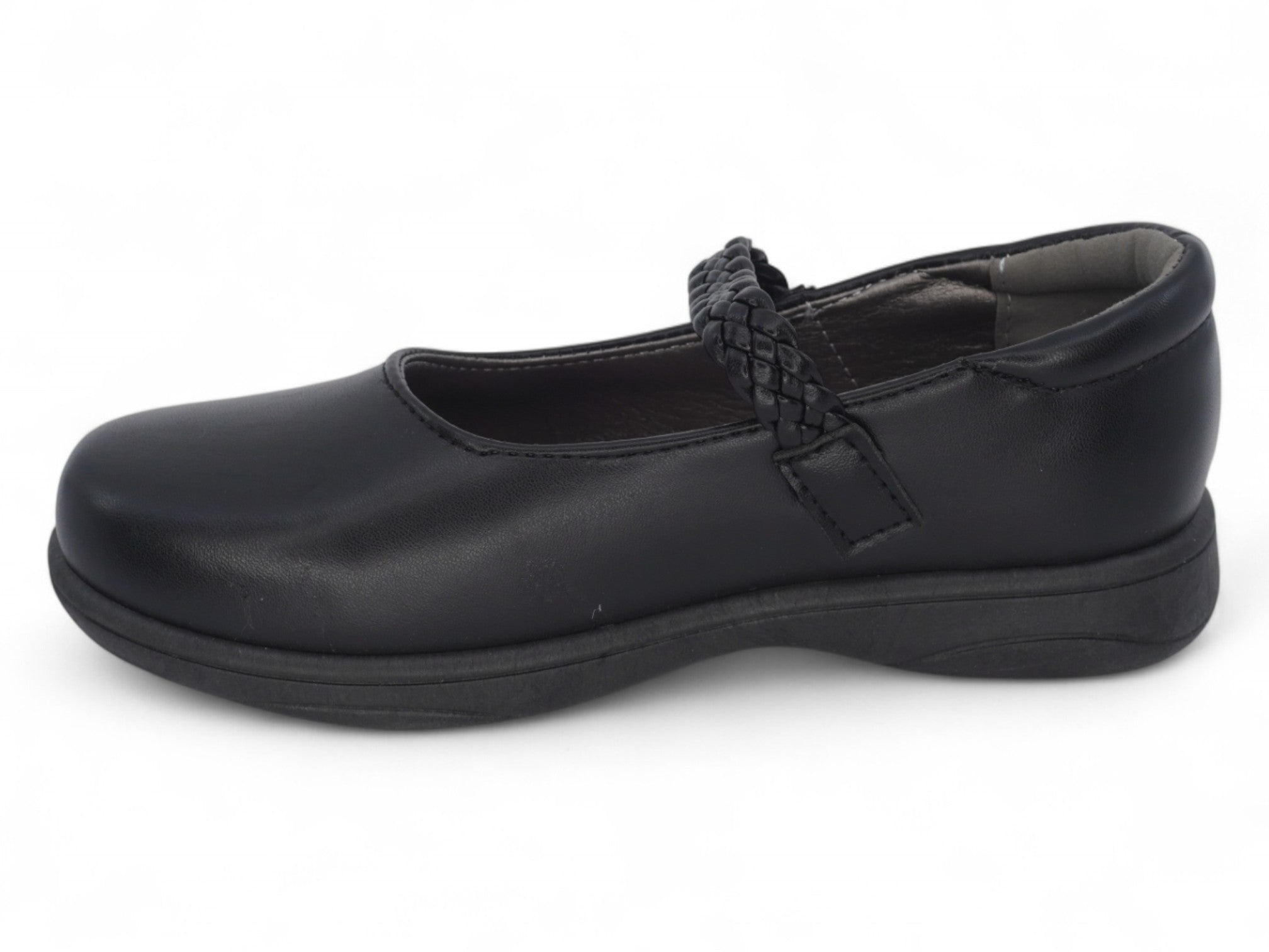 Girls Black Braided Mary Jane