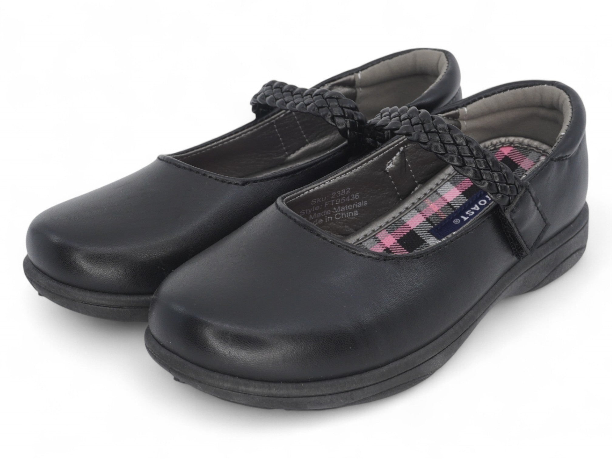 Girls Black Braided Mary Jane